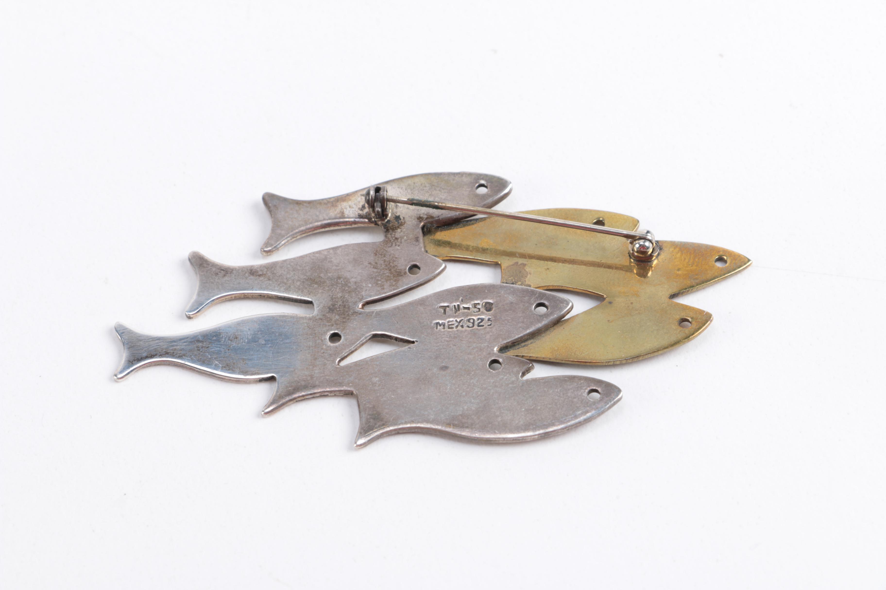 Sterling Silver Brooches Including James Avery and Abbott Gotshall