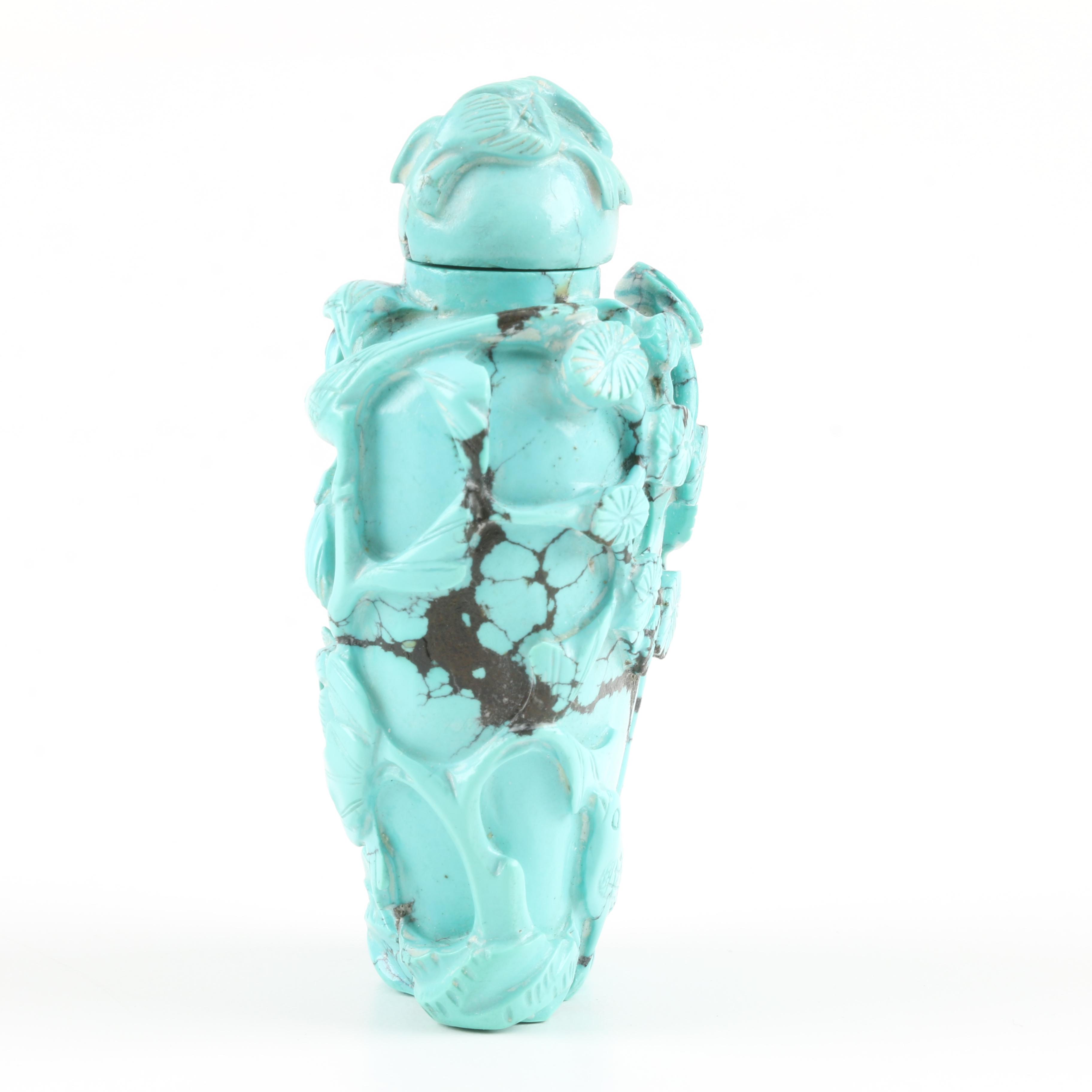 Chinese Carved Turquoise Snuff Bottle