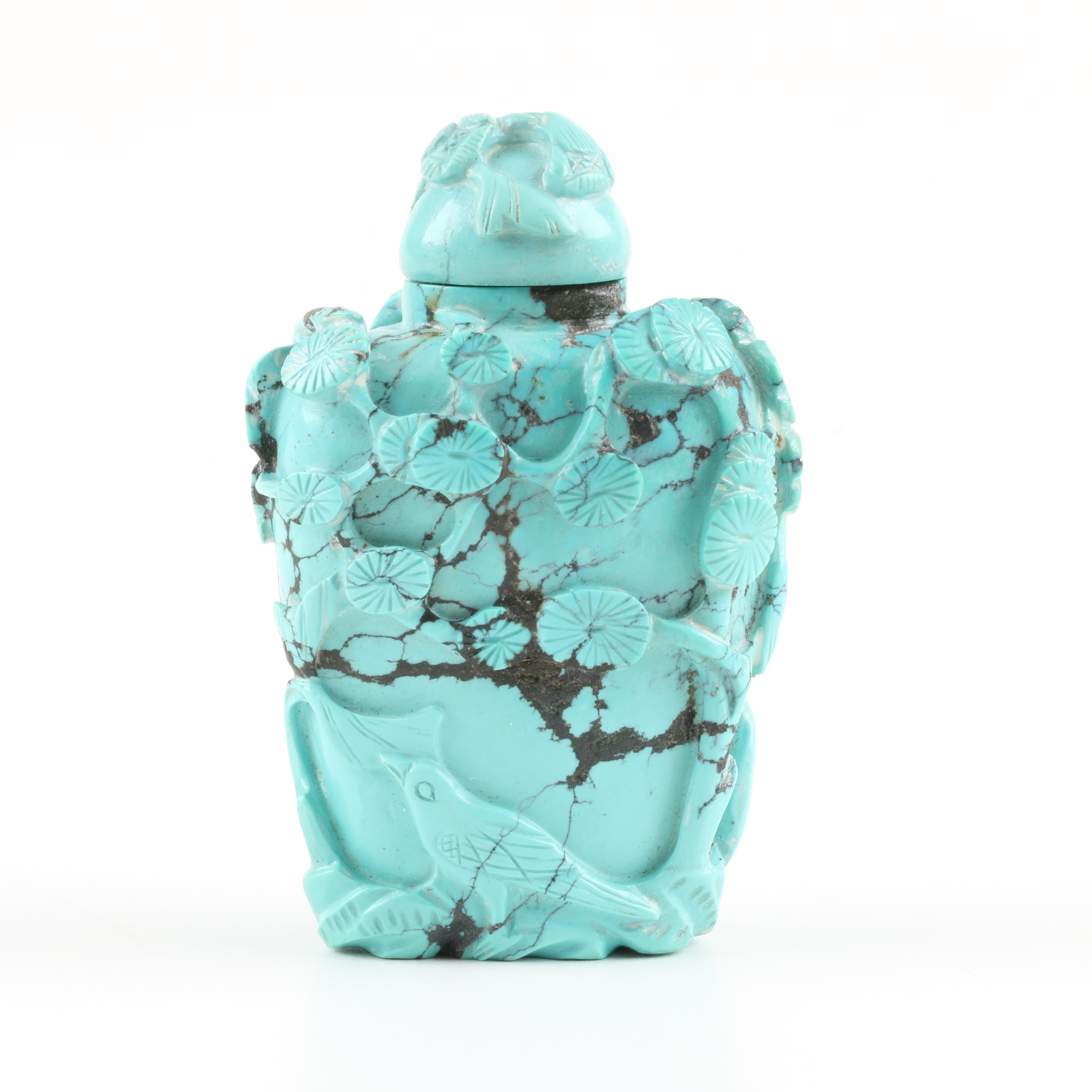 Chinese Carved Turquoise Snuff Bottle