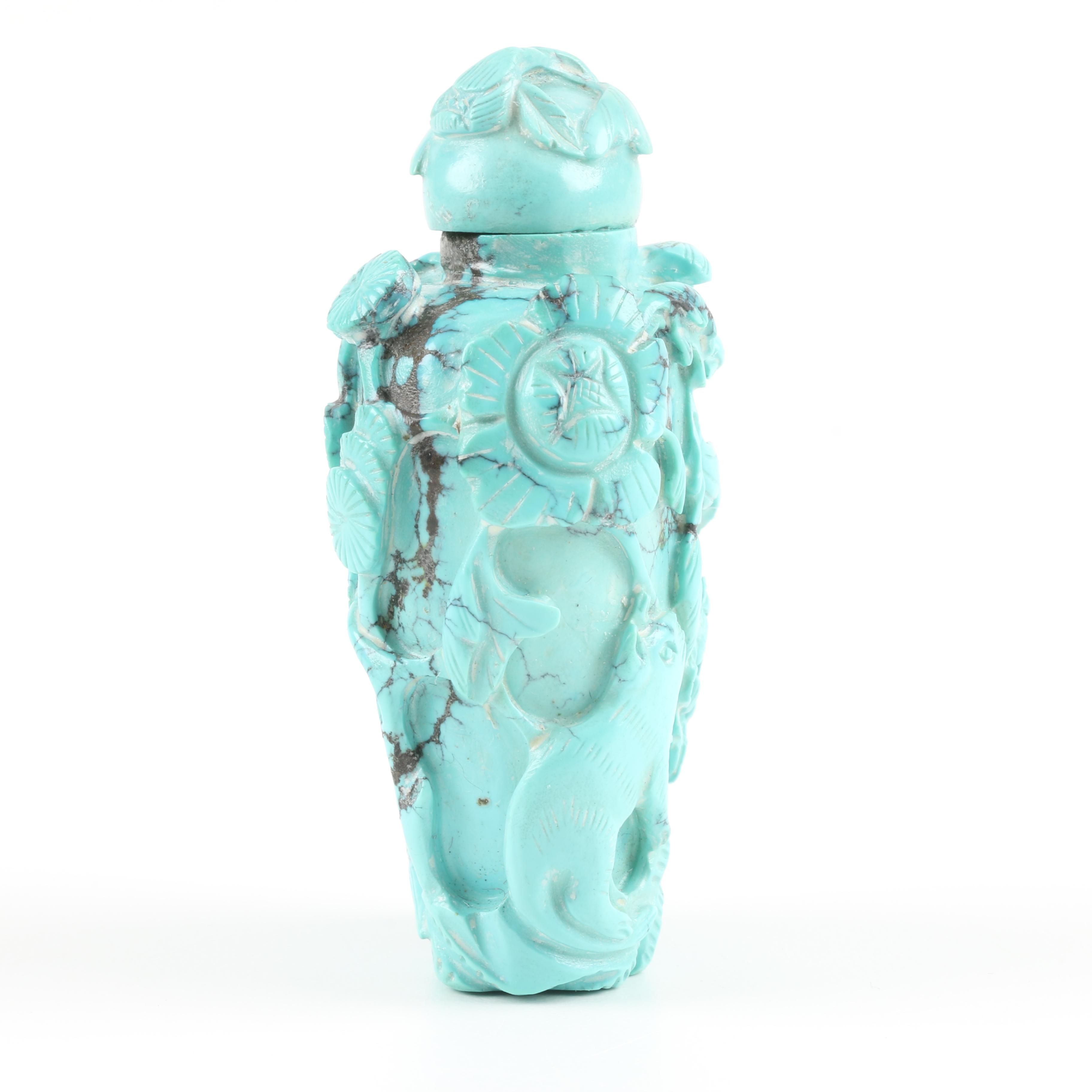 Chinese Carved Turquoise Snuff Bottle