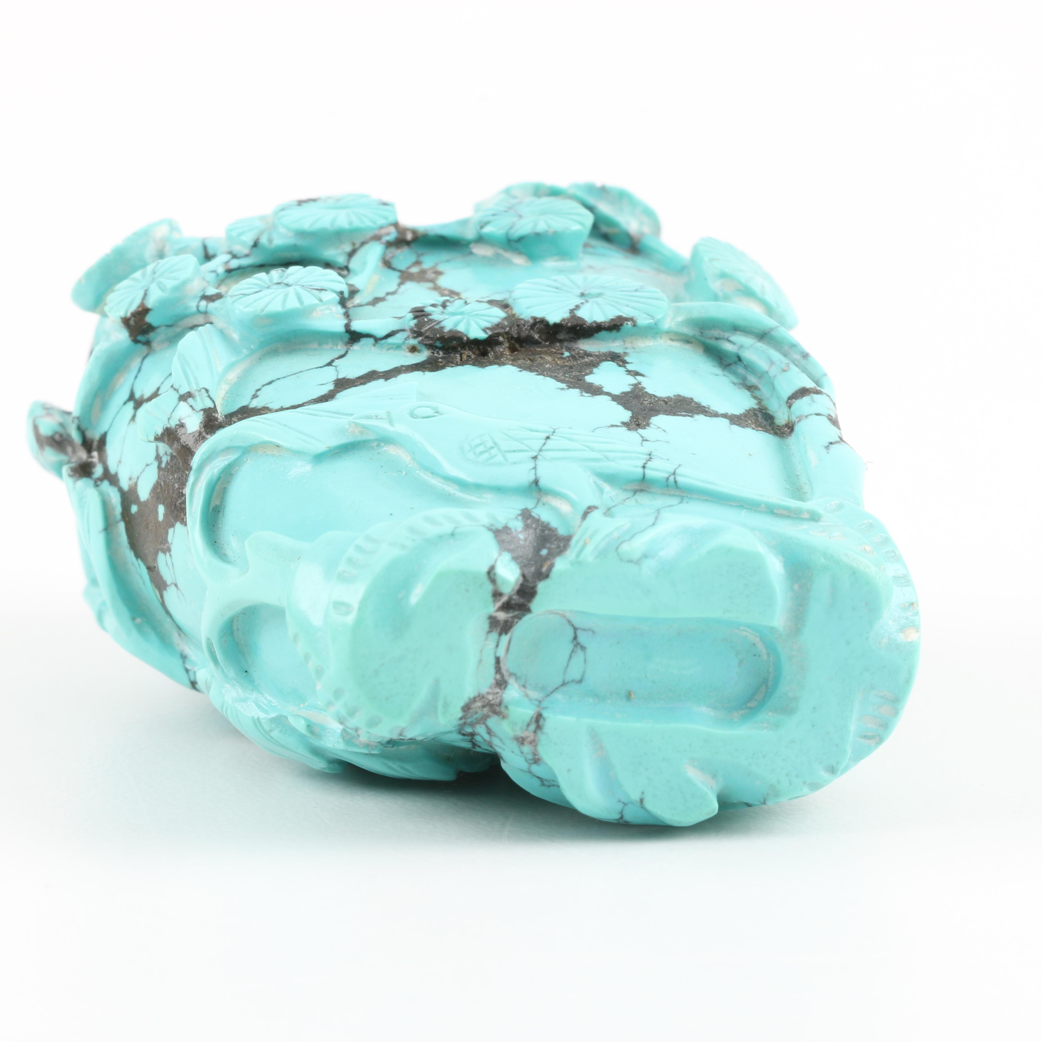 Chinese Carved Turquoise Snuff Bottle
