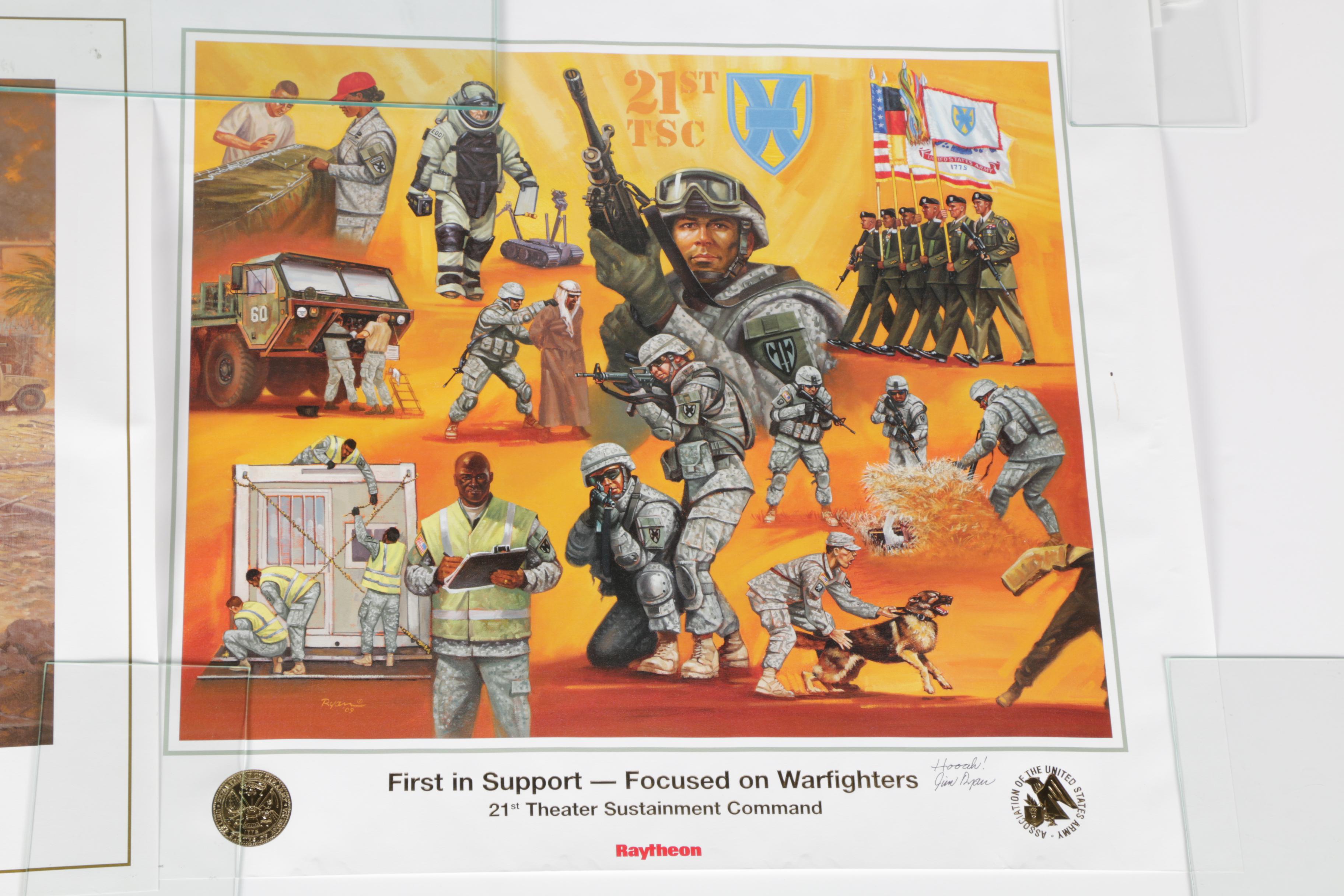 Jim Ryan and Richard E. Thompson Signed Offset Lithographs Military Subjects