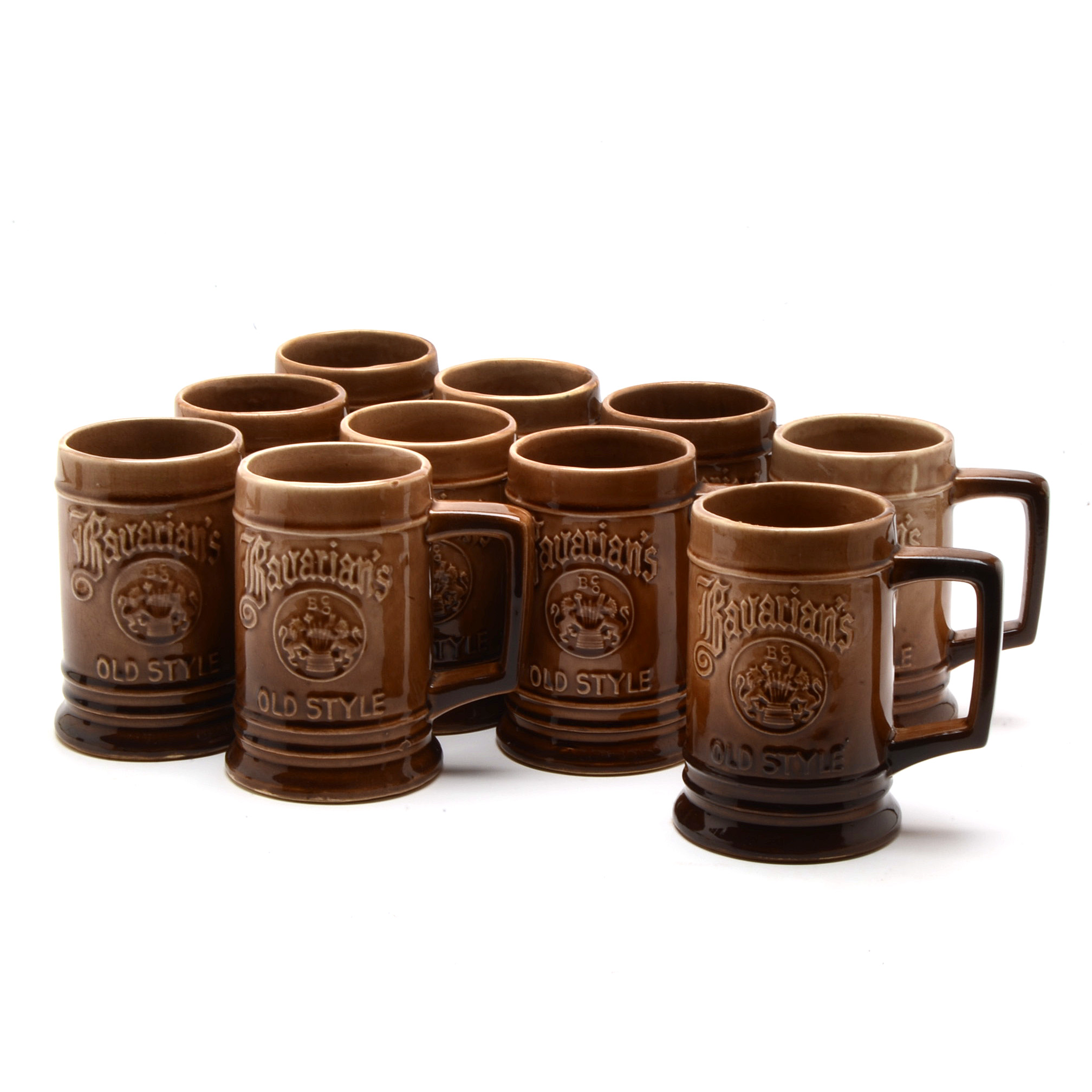 Collection of Vintage Ten Bavarian Old Style Beer Mugs