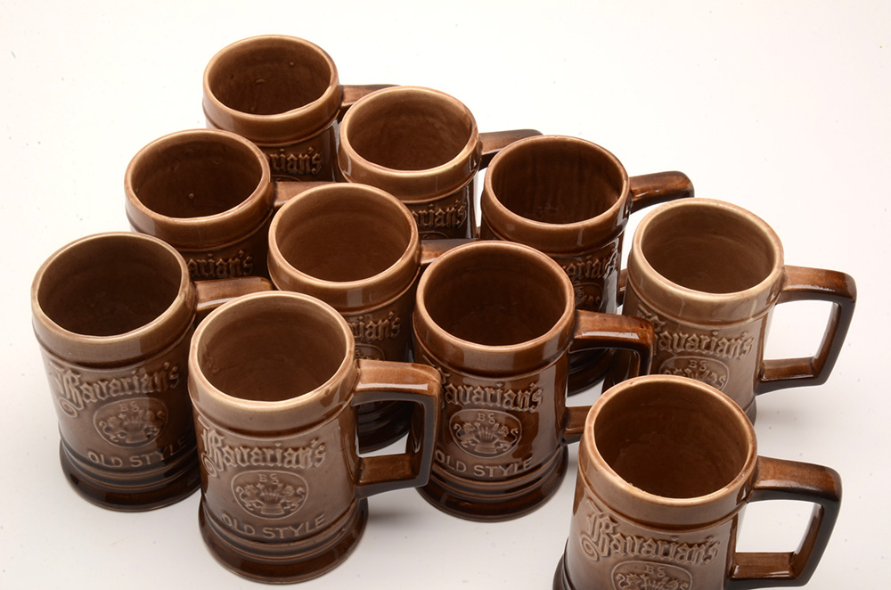 Collection of Vintage Ten Bavarian Old Style Beer Mugs