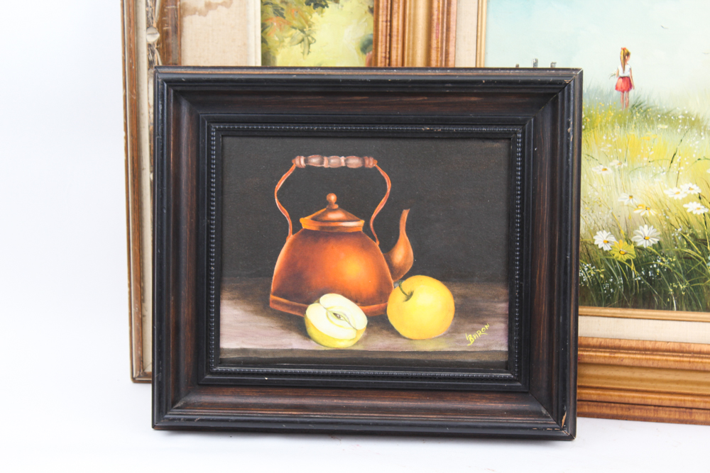 Three Oil Paintings on Canvas