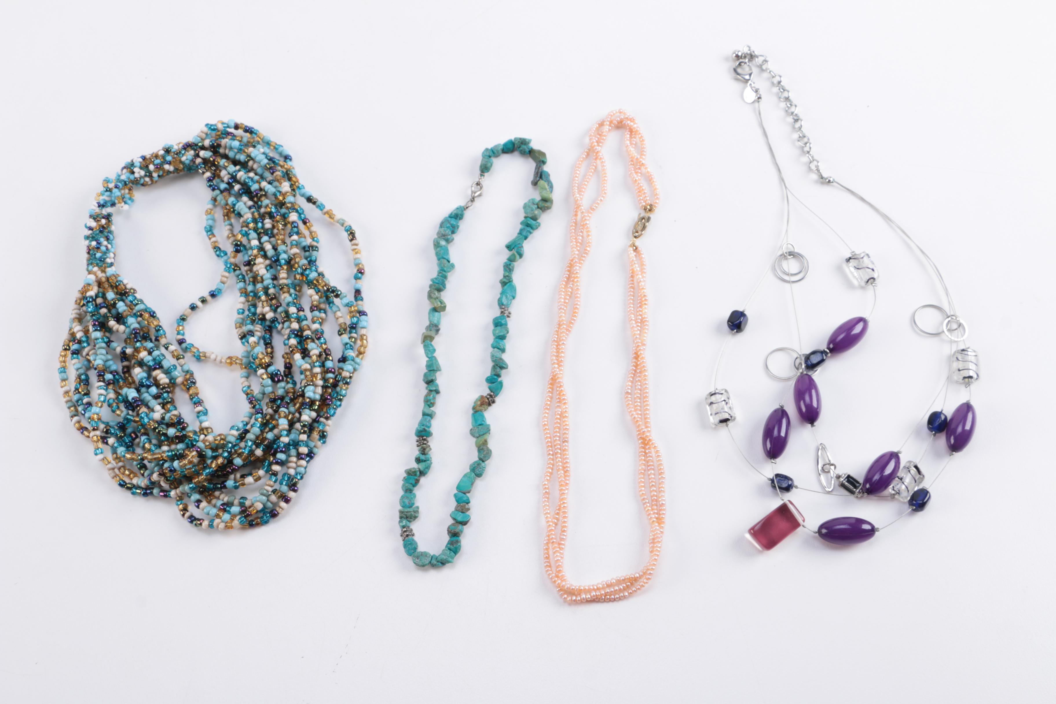 Assorted Costume Jewelry Including Beaded Necklaces
