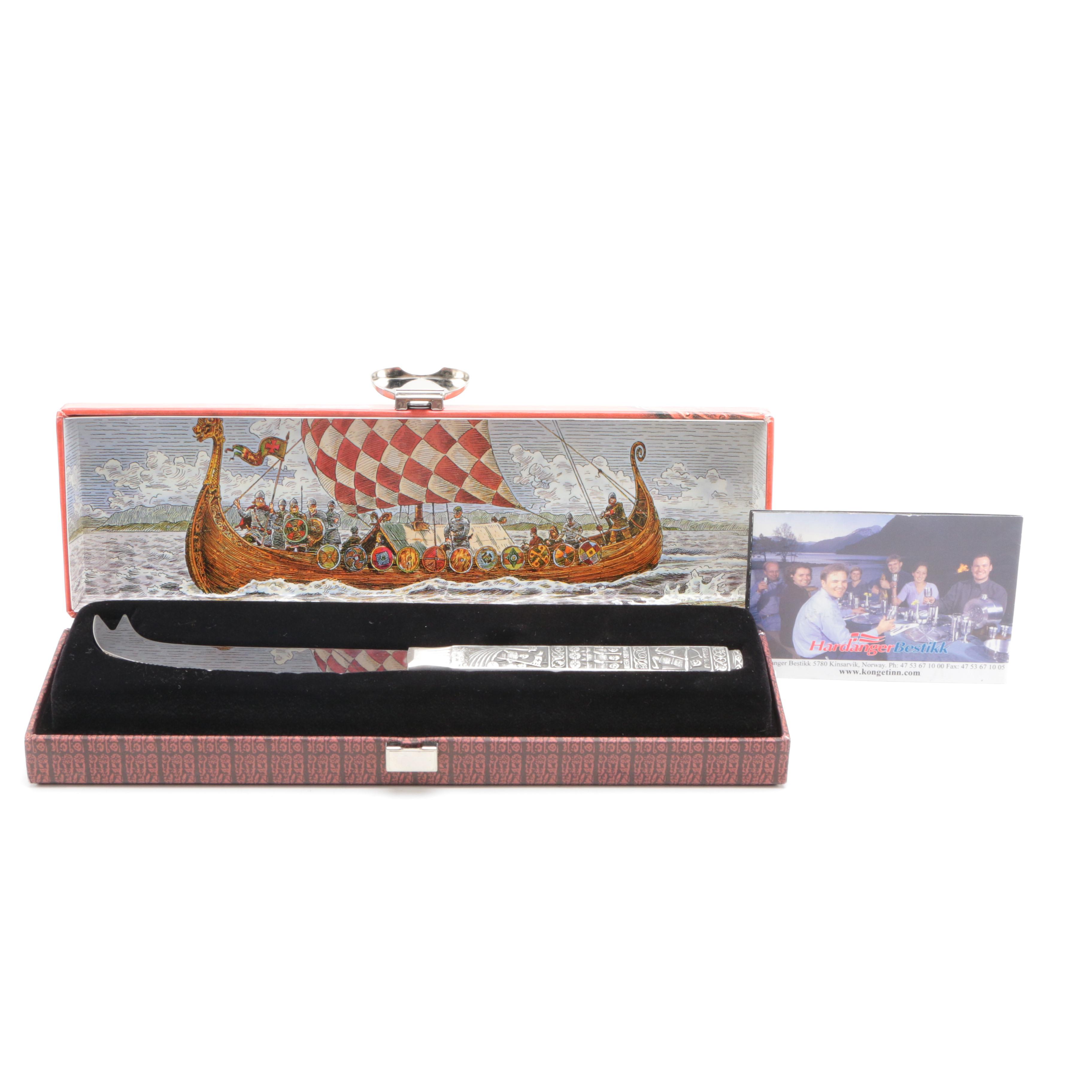 Norwegian Hardanger "Kongetinn" Pewter Cheese Knife