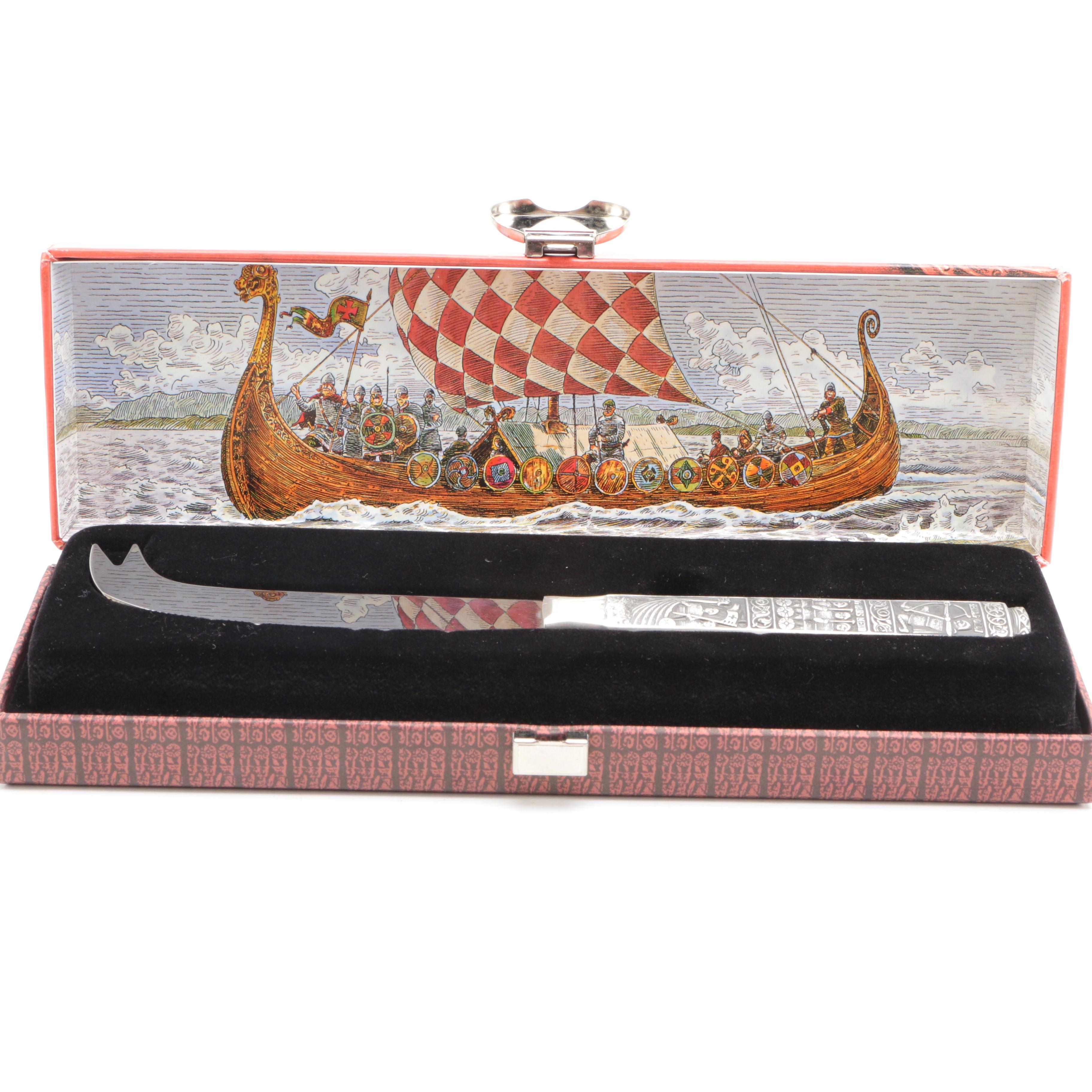 Norwegian Hardanger "Kongetinn" Pewter Cheese Knife