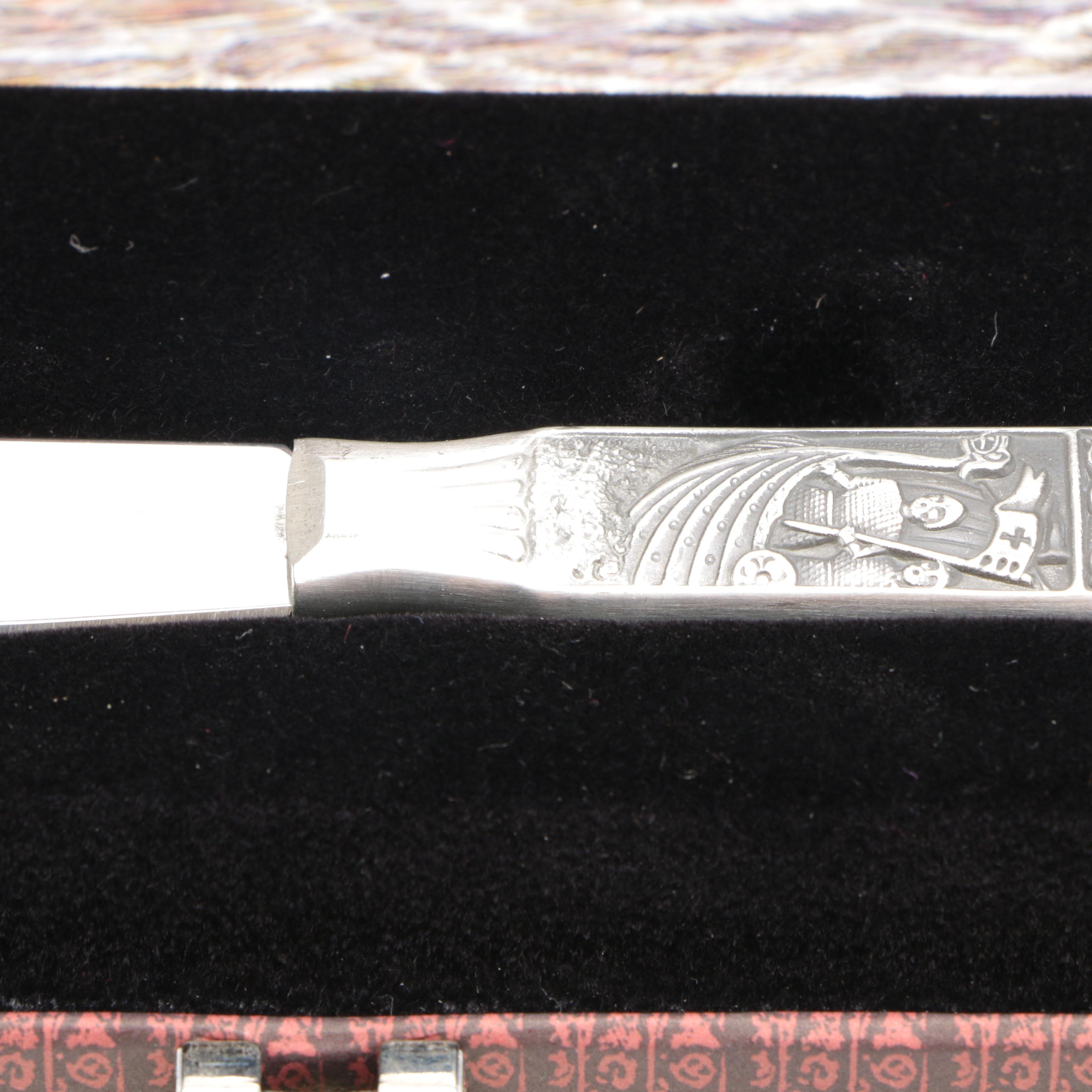 Norwegian Hardanger "Kongetinn" Pewter Cheese Knife
