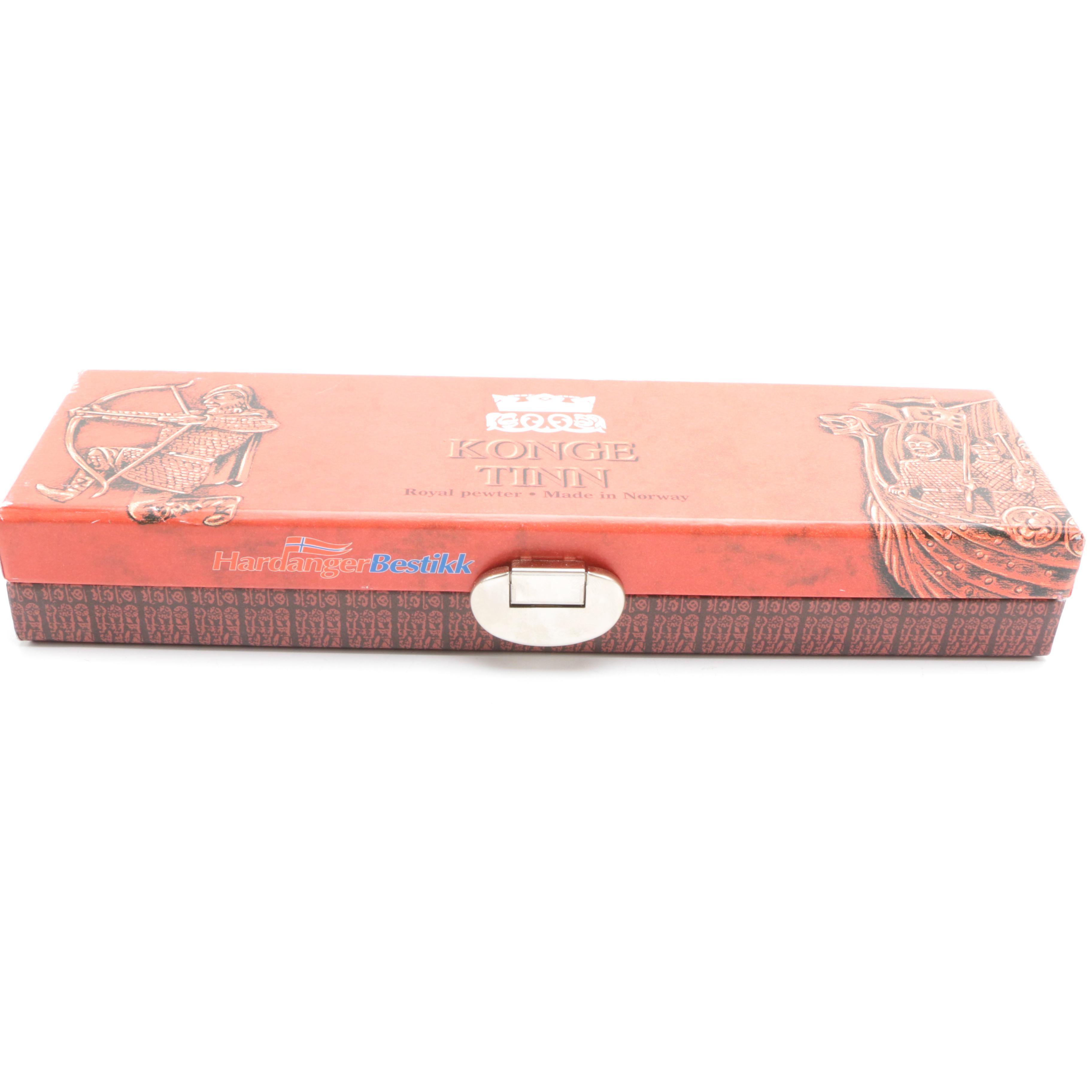 Norwegian Hardanger "Kongetinn" Pewter Cheese Knife