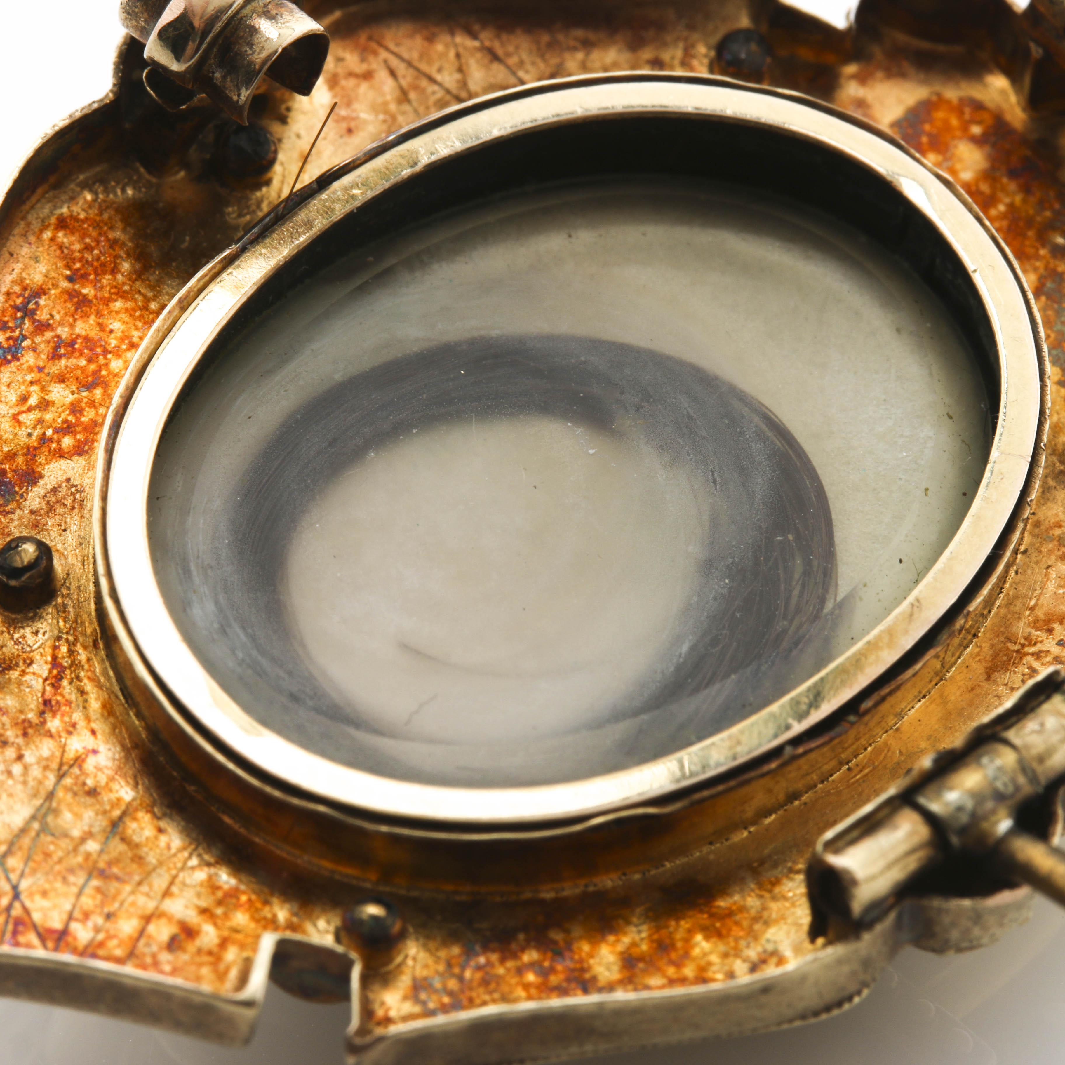 14K Yellow Gold  Mourning Cameo Brooch Pendant