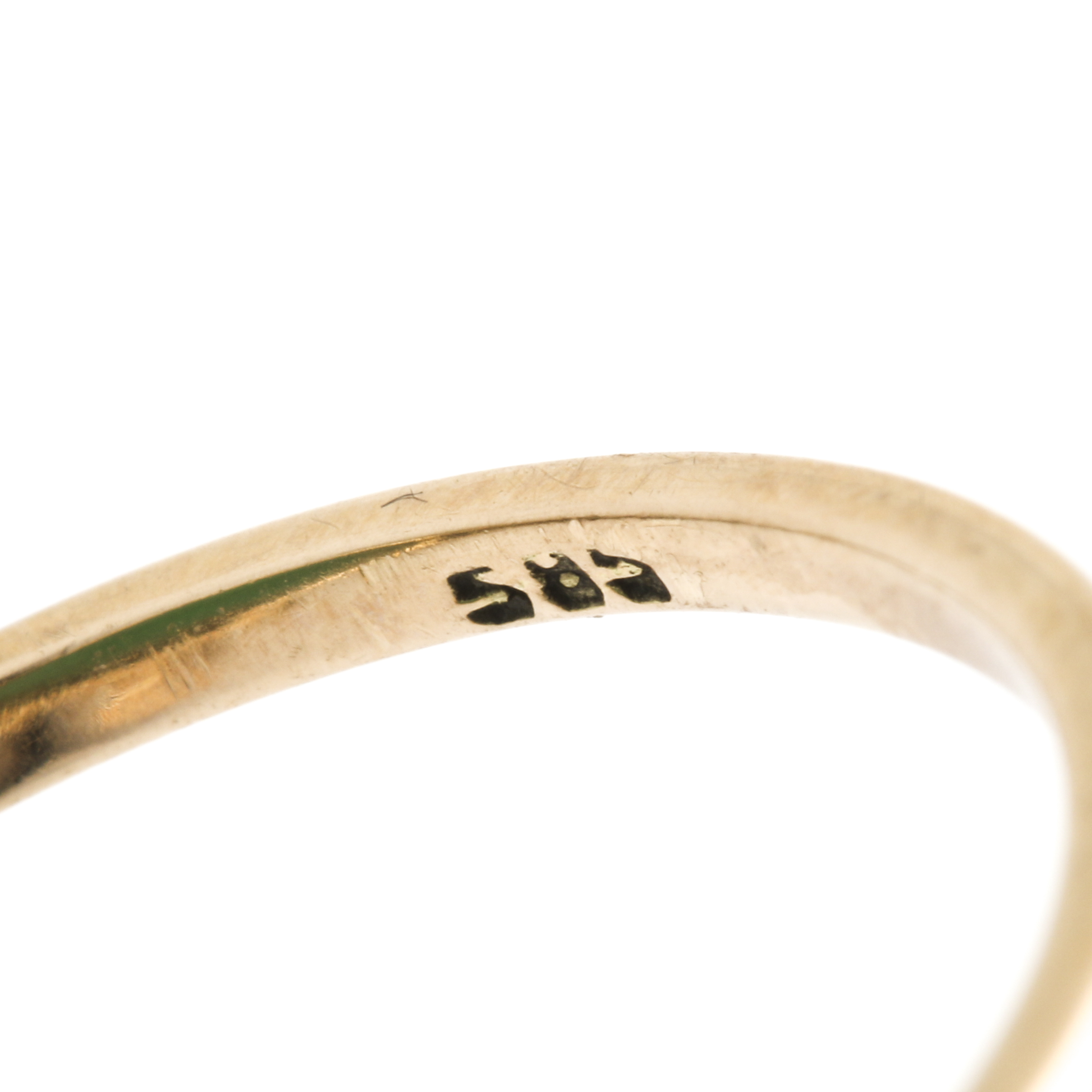 14K Yellow Gold Agate and Pearl Cameo Ring