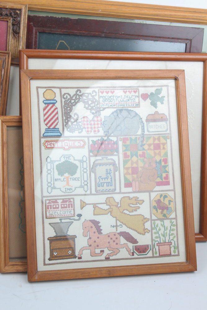 Vintage Cross Stitch Wall Hangings