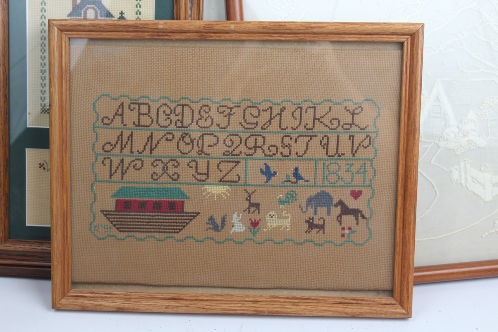 Vintage Cross Stitch Wall Hangings