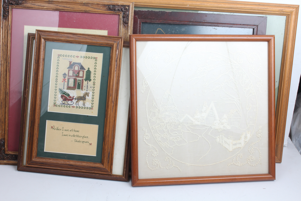 Vintage Cross Stitch Wall Hangings
