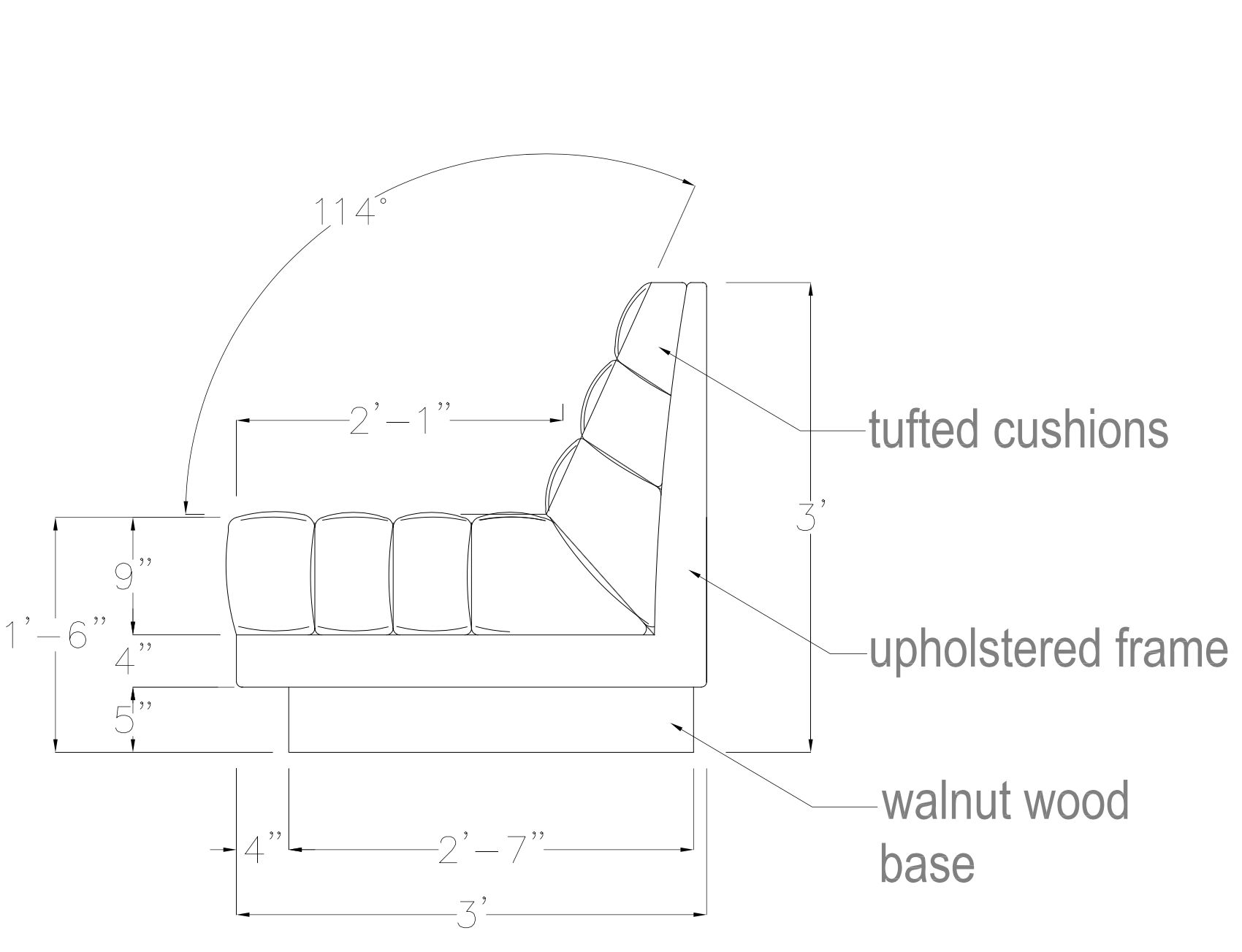 Designer Trip Haenisch Custom Created Semicircular Tufted Sofa