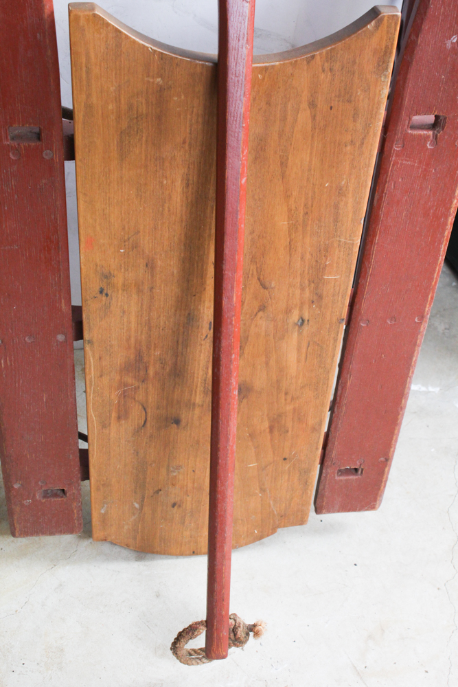 Antique Wooden Hand-Pulled Working Sled