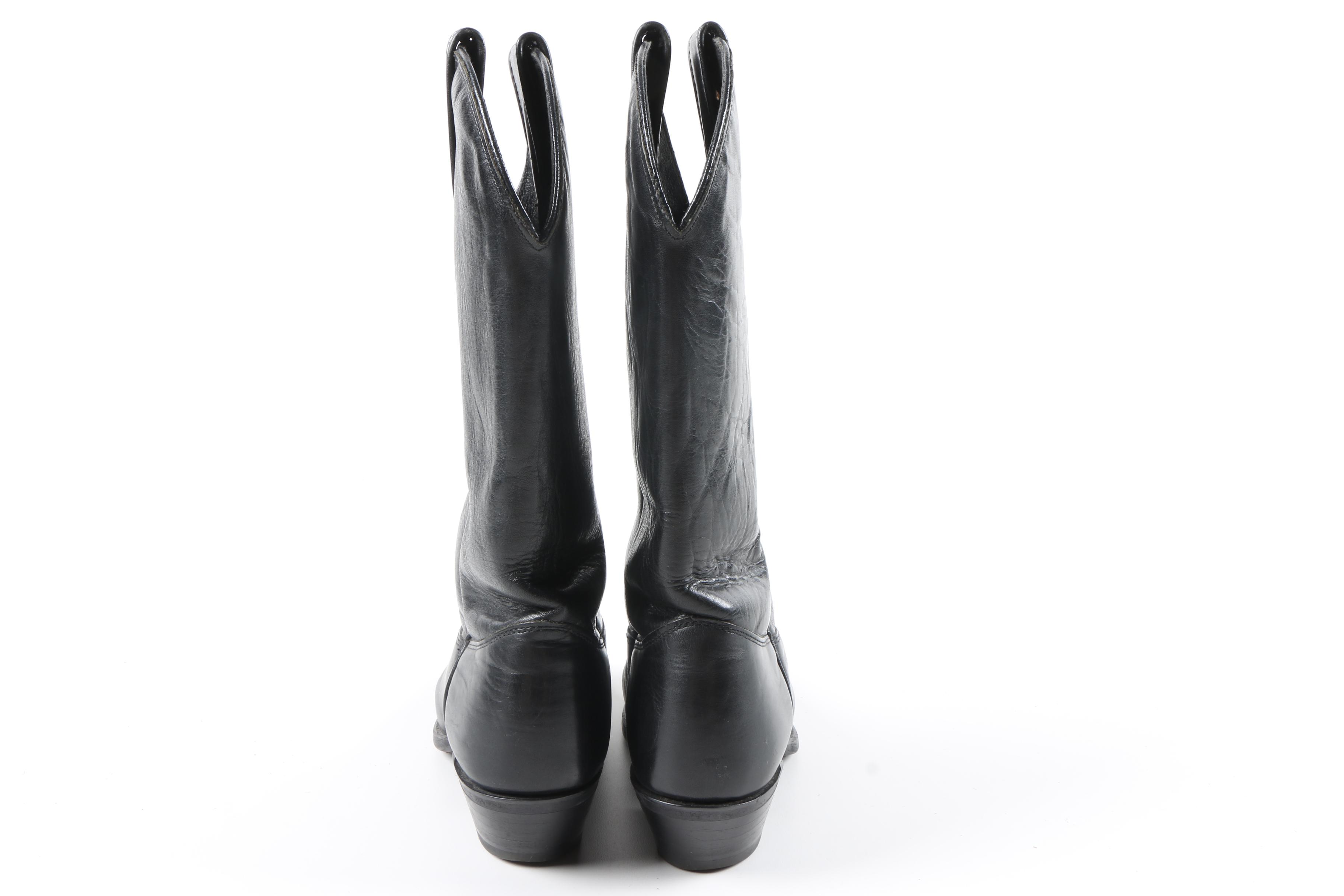 Women's Black Leather Western Boots