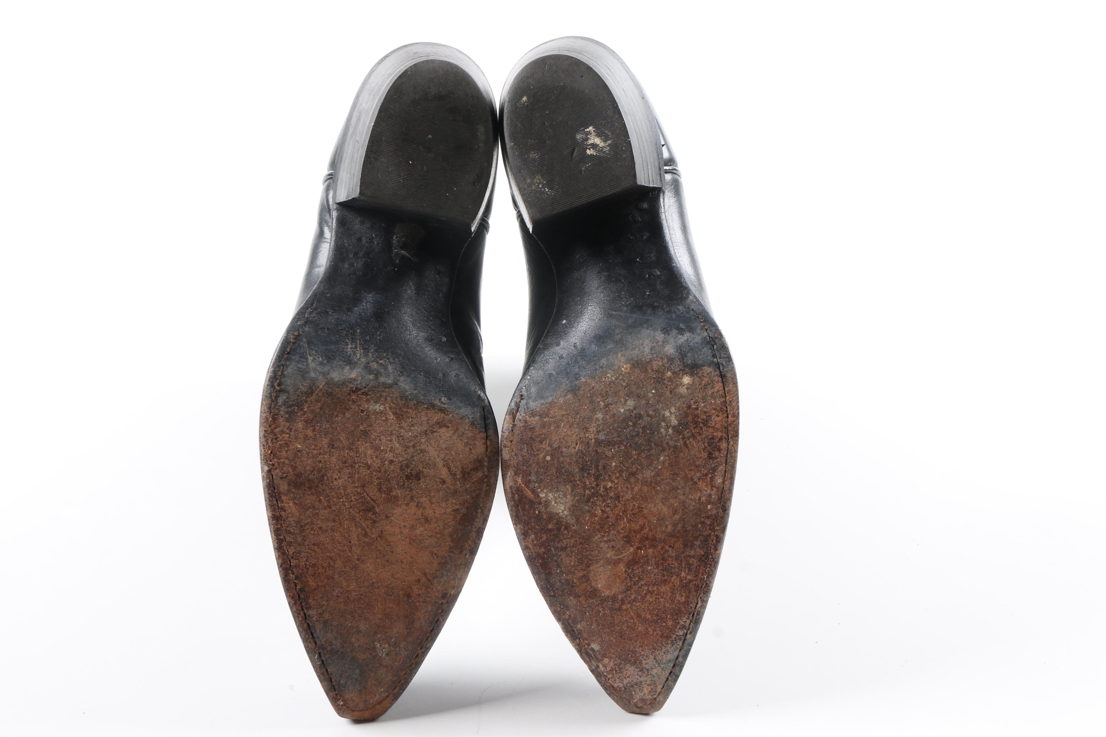 Women's Black Leather Western Boots