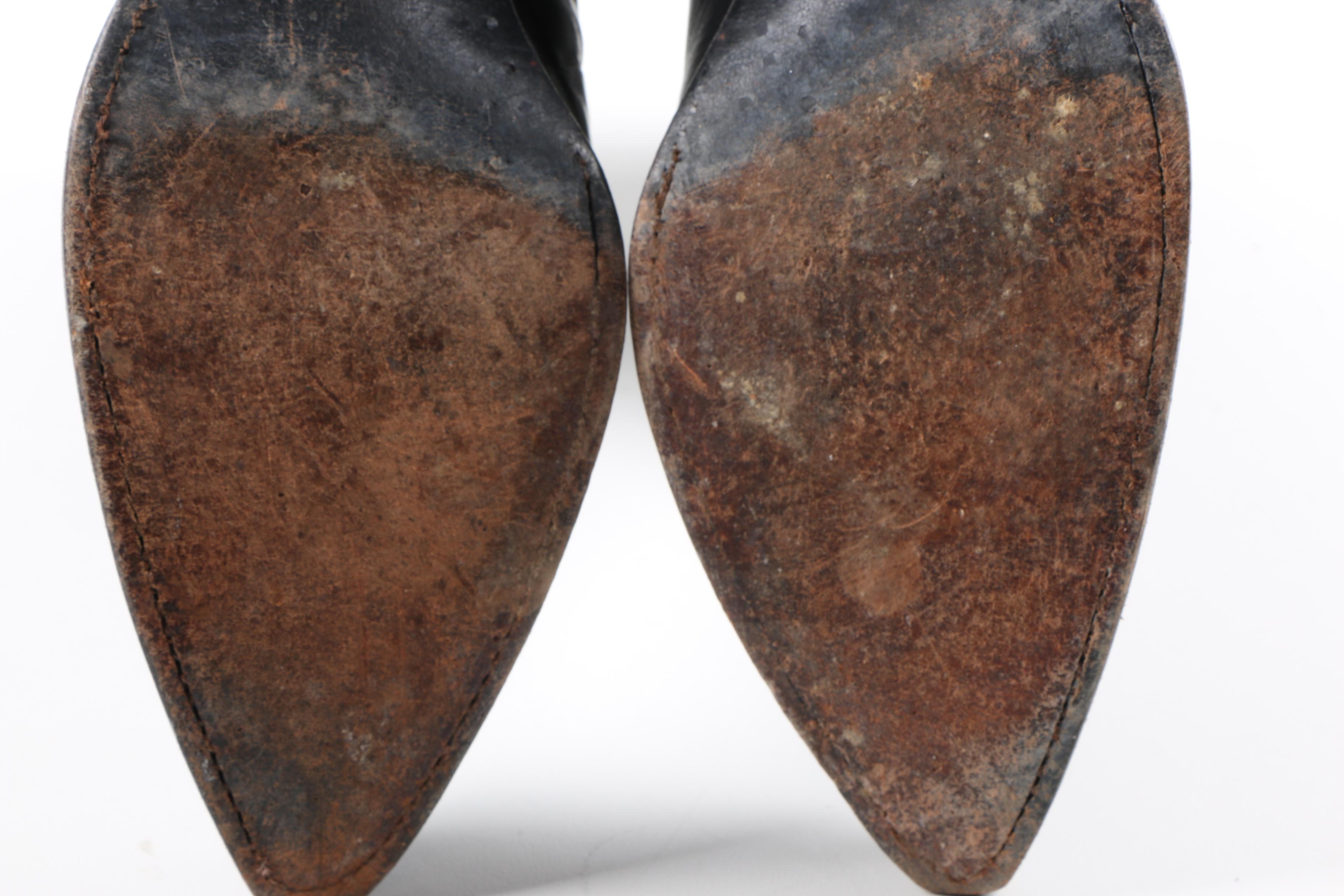 Women's Black Leather Western Boots