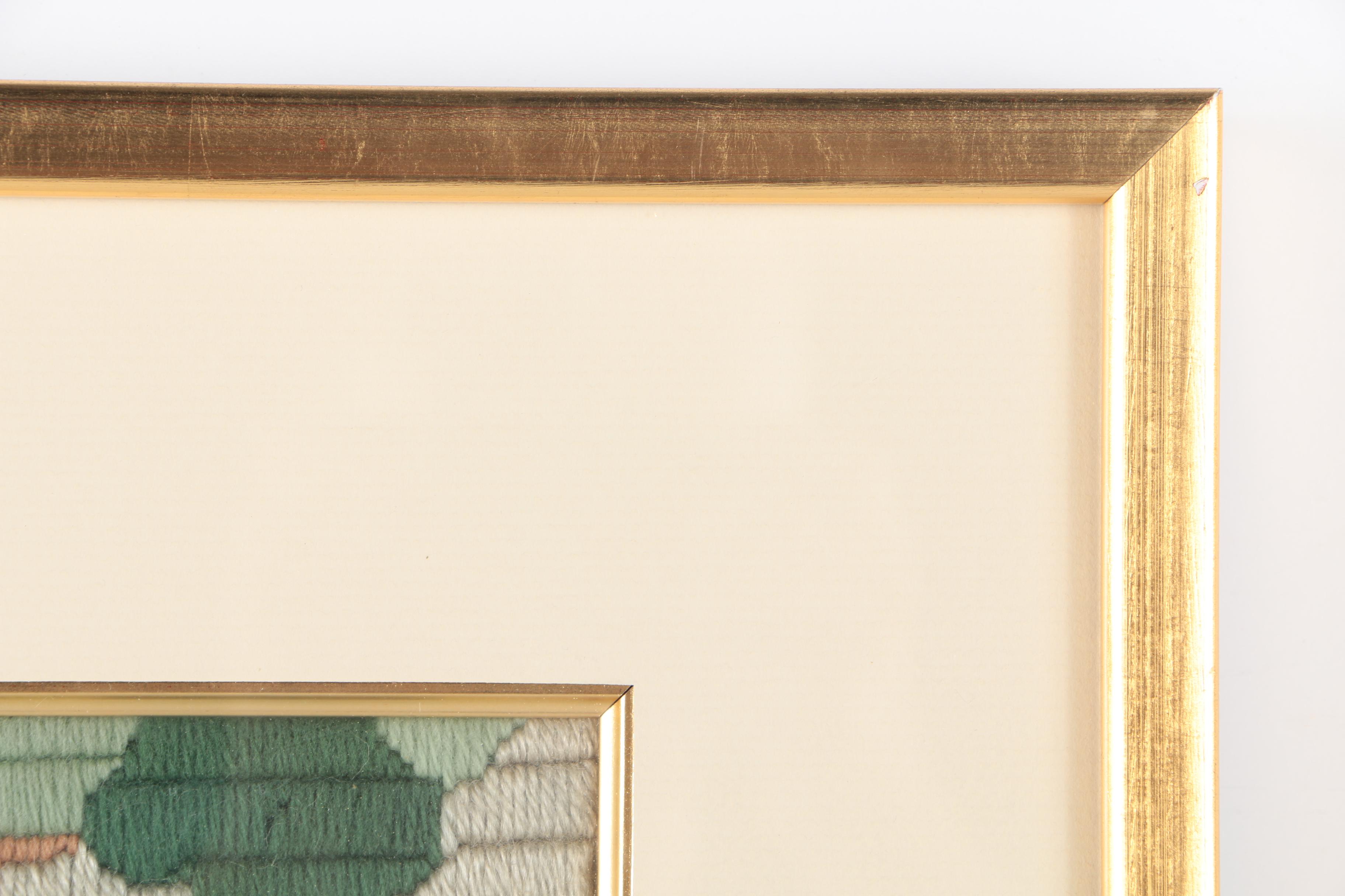 Needlepoint Embroidery of a Garden