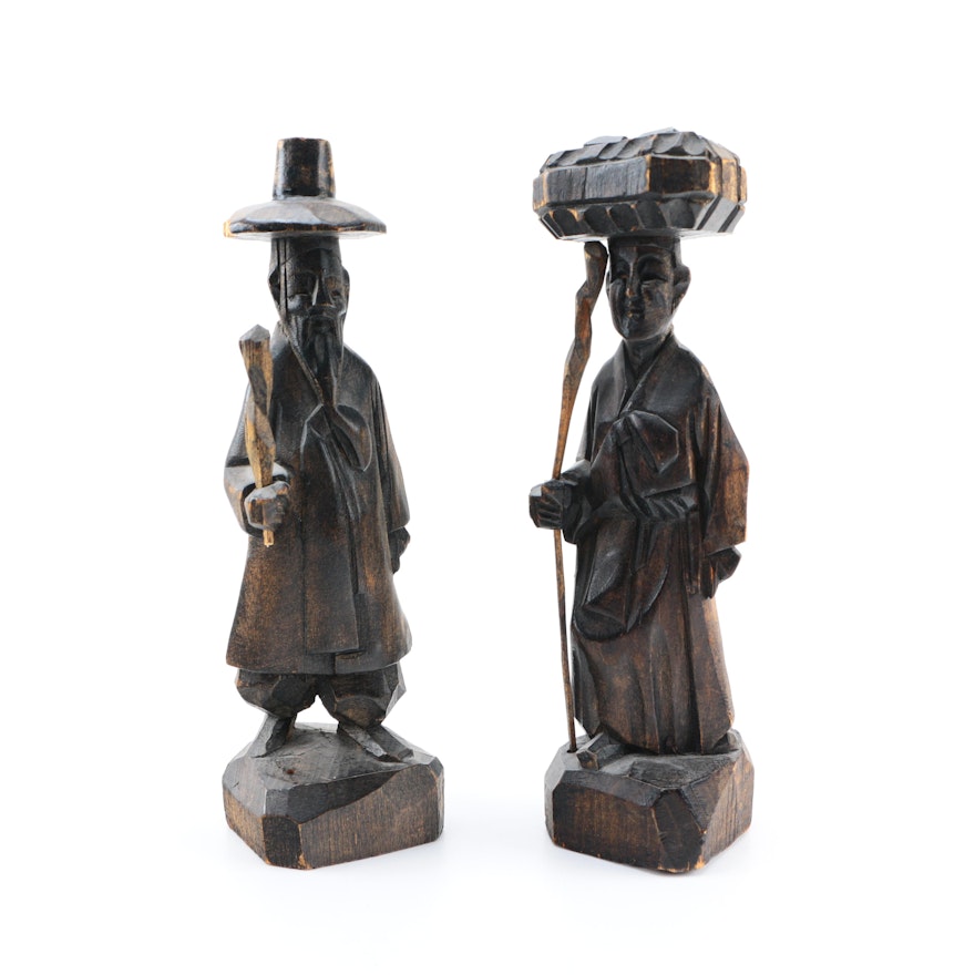 Korean Carved Wooden Figures
