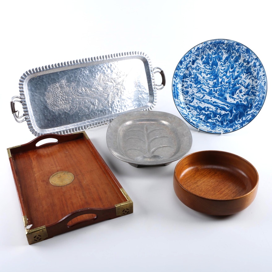 Metal and Wood Servingware