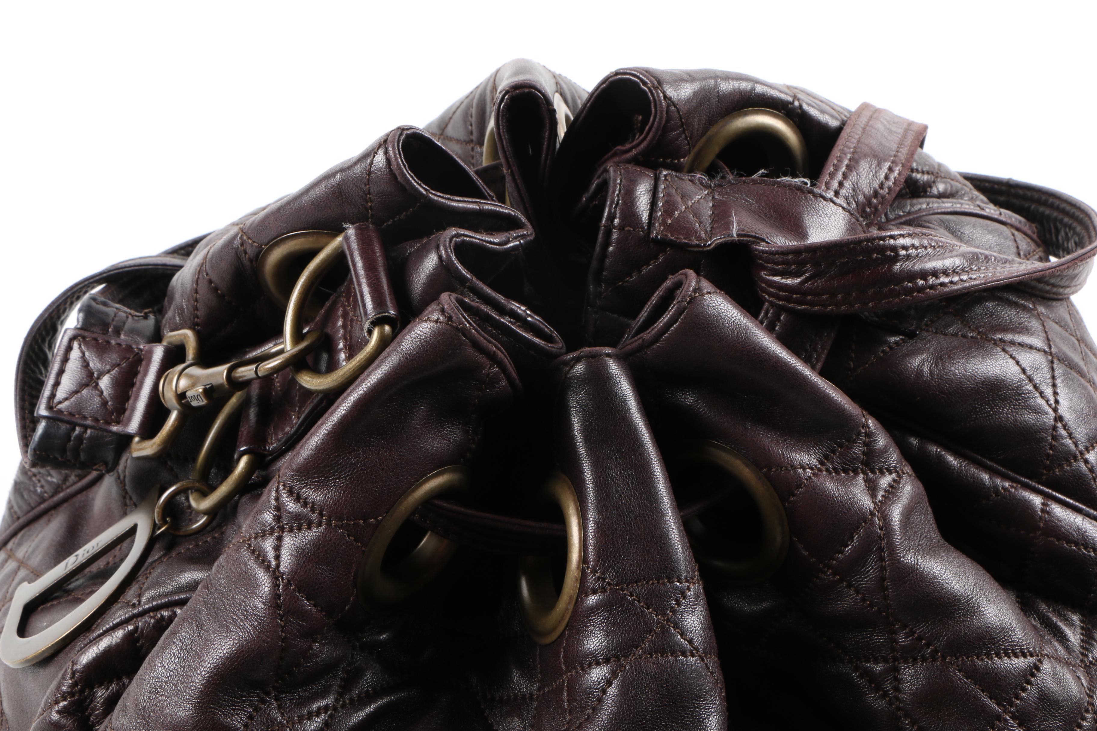 Christian Dior Cannage Quilted Drawstring Bag