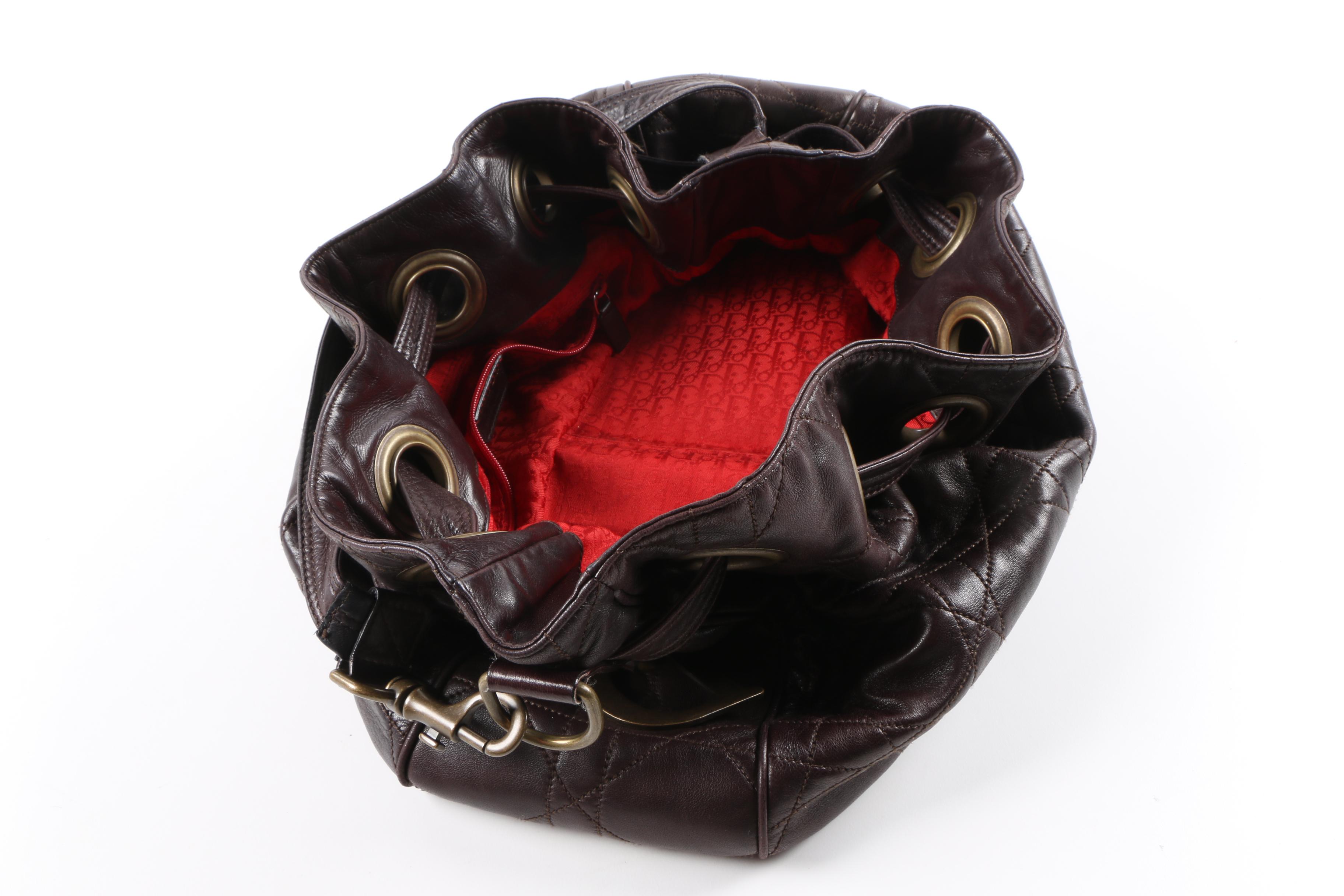 Christian Dior Cannage Quilted Drawstring Bag