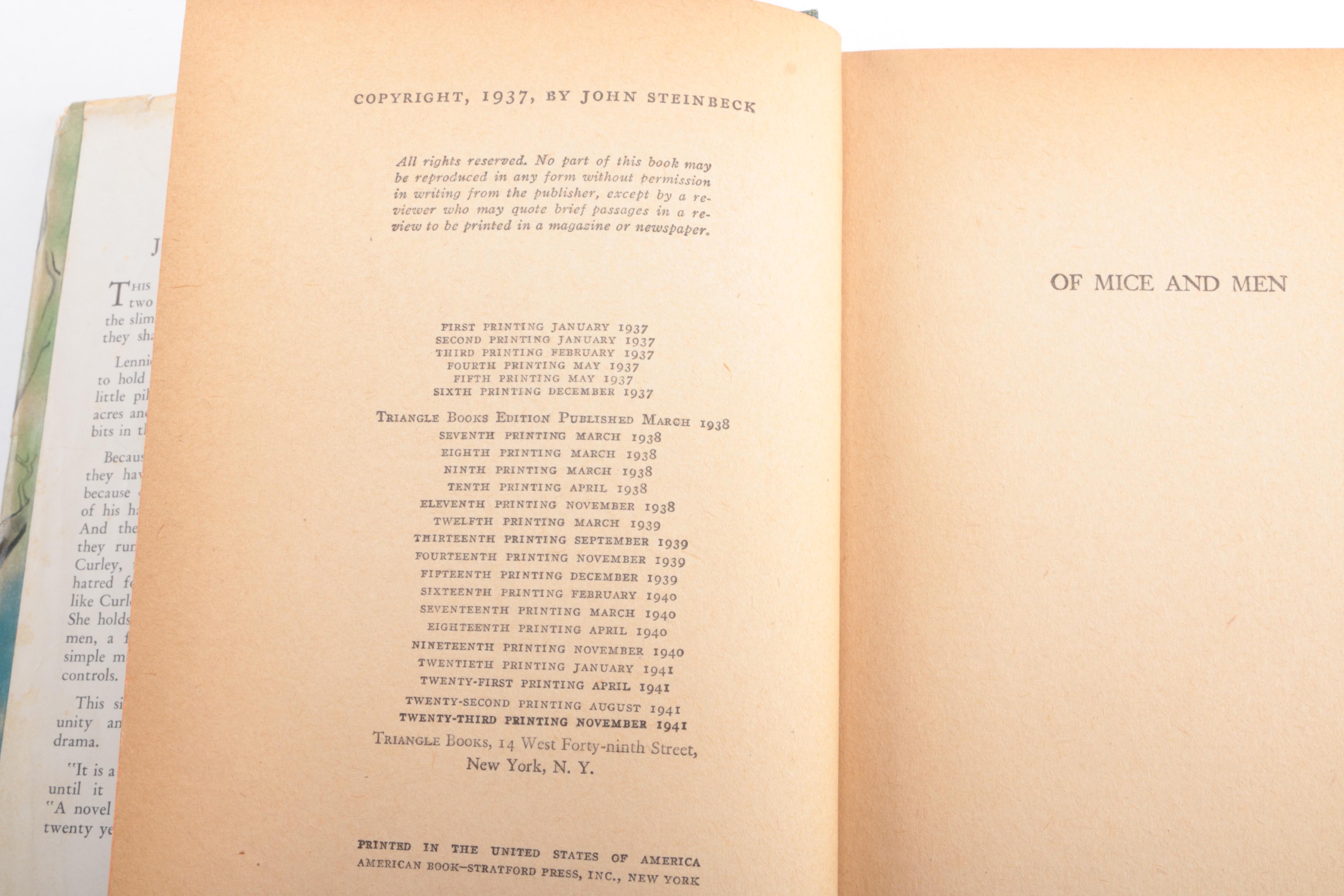 1941 "Of Mice and Men" by John Steinbeck