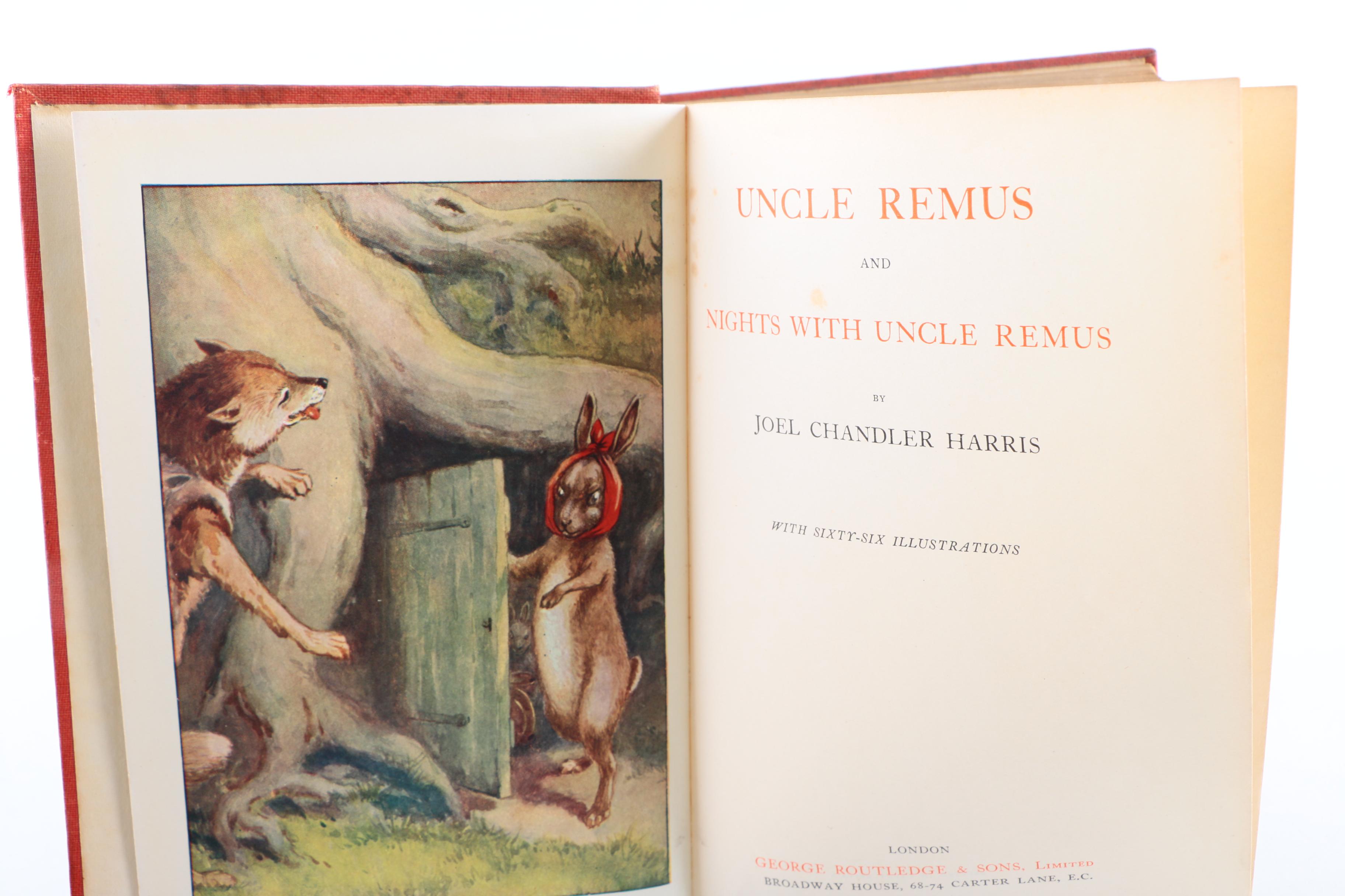 1930s "Uncle Remus and Nights With Uncle Remus" by Joel Chandler Harris
