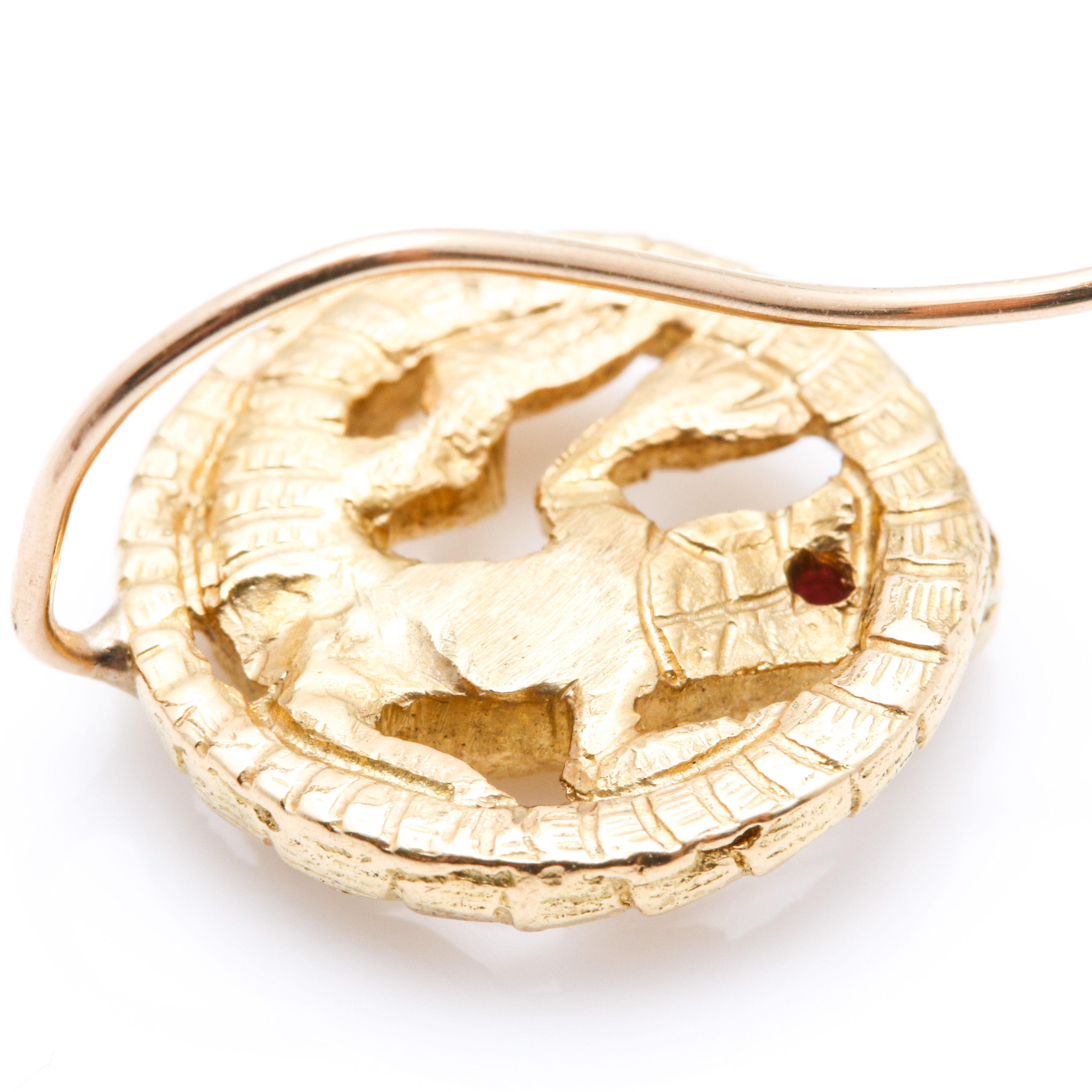 18K Yellow Gold Ruby Lizard Earrings