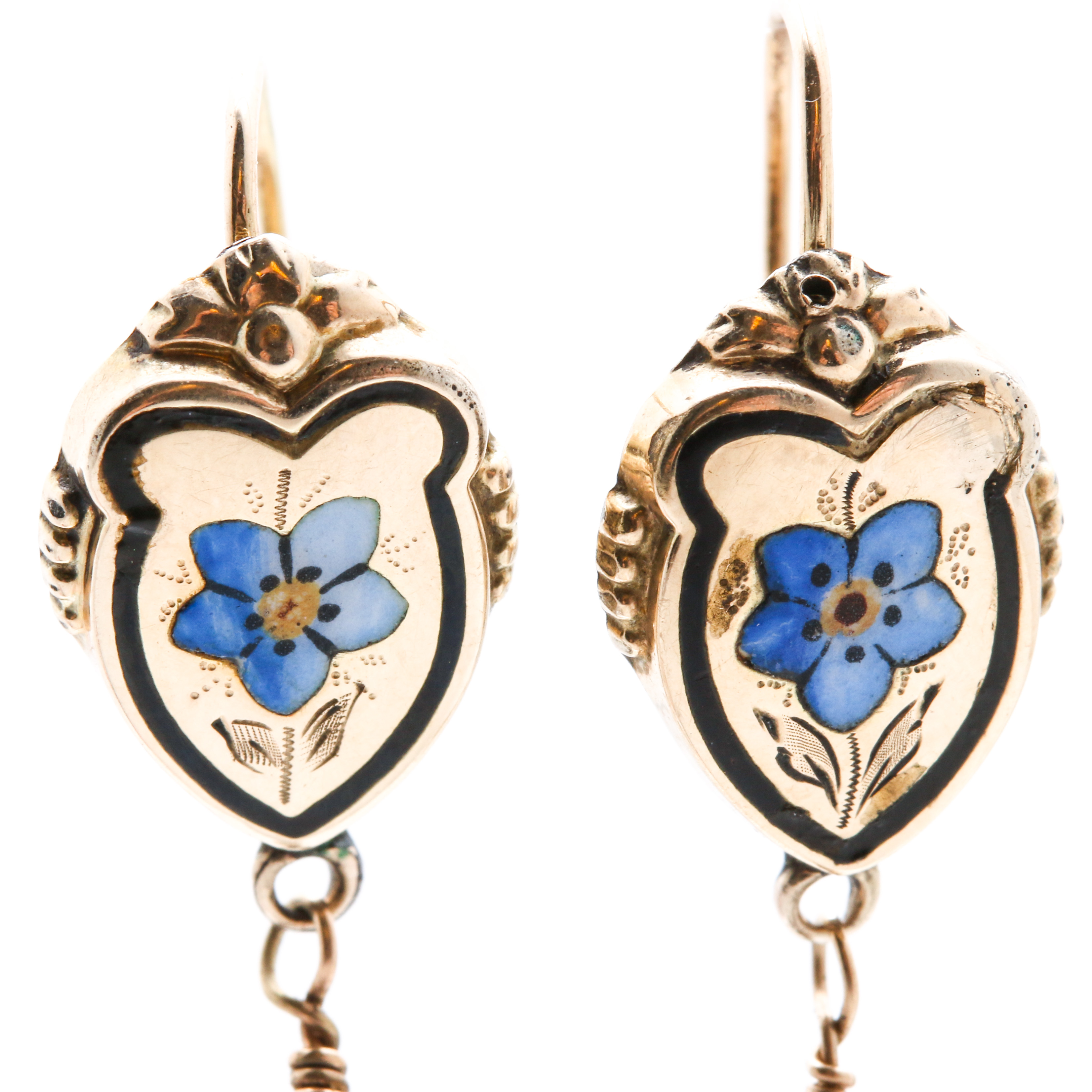 10K Yellow Gold Cultured Pearl Floral Earrings