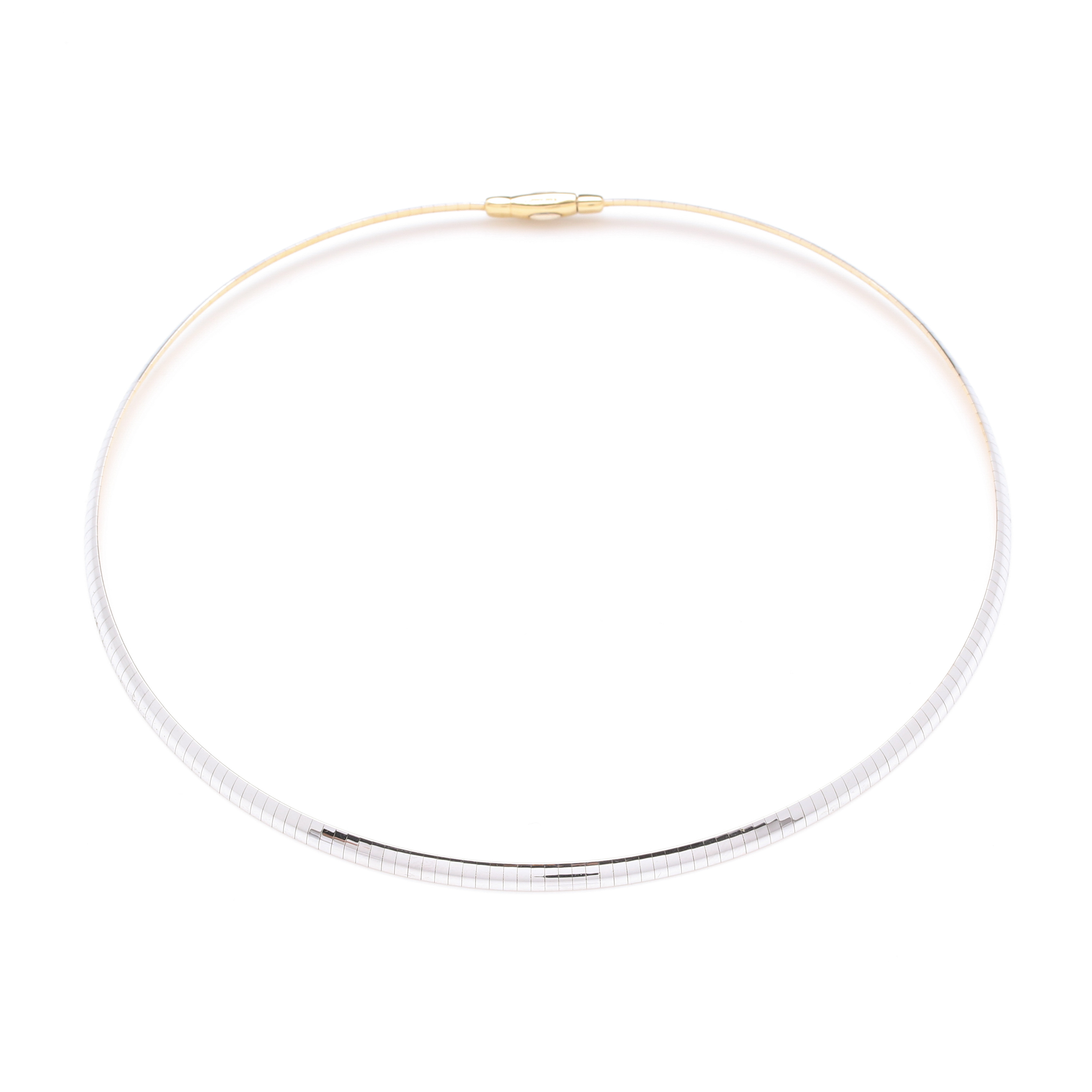 14K White Gold Omega Necklace