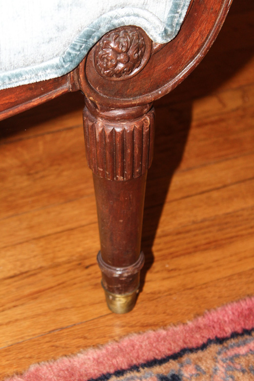 Vintage Blue Velvet Settee