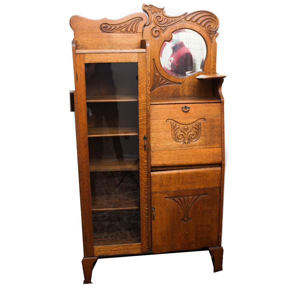 Oak Side-By-Side Secretary Desk