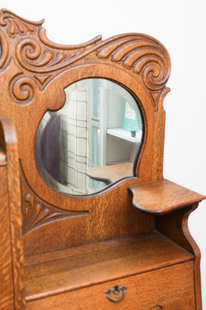 Oak Side-By-Side Secretary Desk