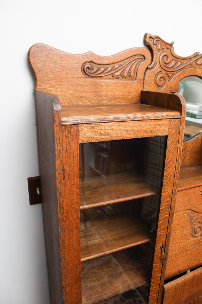 Oak Side-By-Side Secretary Desk