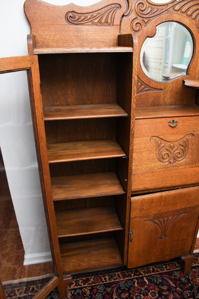Oak Side-By-Side Secretary Desk