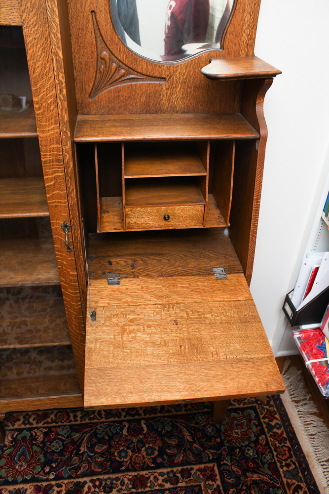 Oak Side-By-Side Secretary Desk