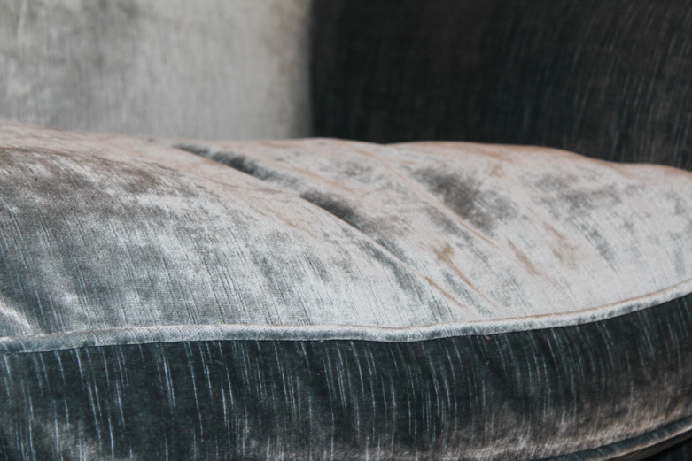 Vintage Blue Velvet Settee