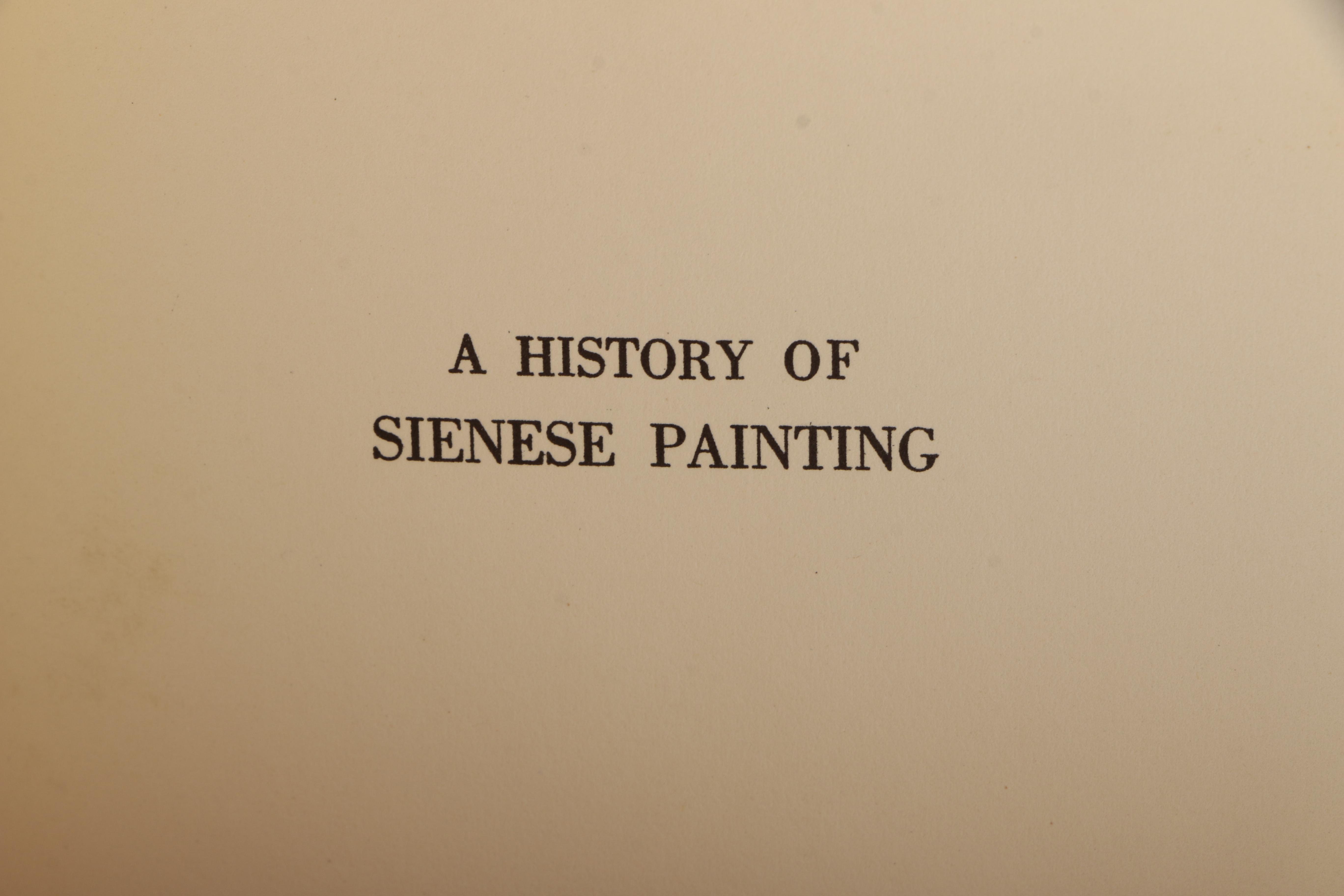 1932 Signed First Edition "A History of Sienese Painting" by George Harold Edgell