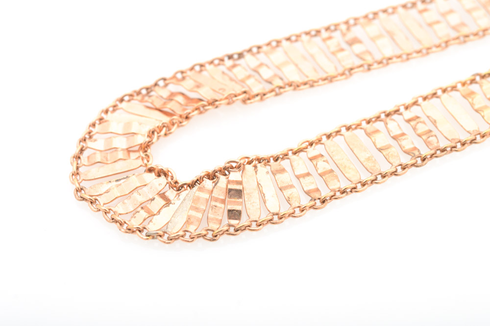 Rose Gold Washed Sterling Silver Necklace and Bracelet Set