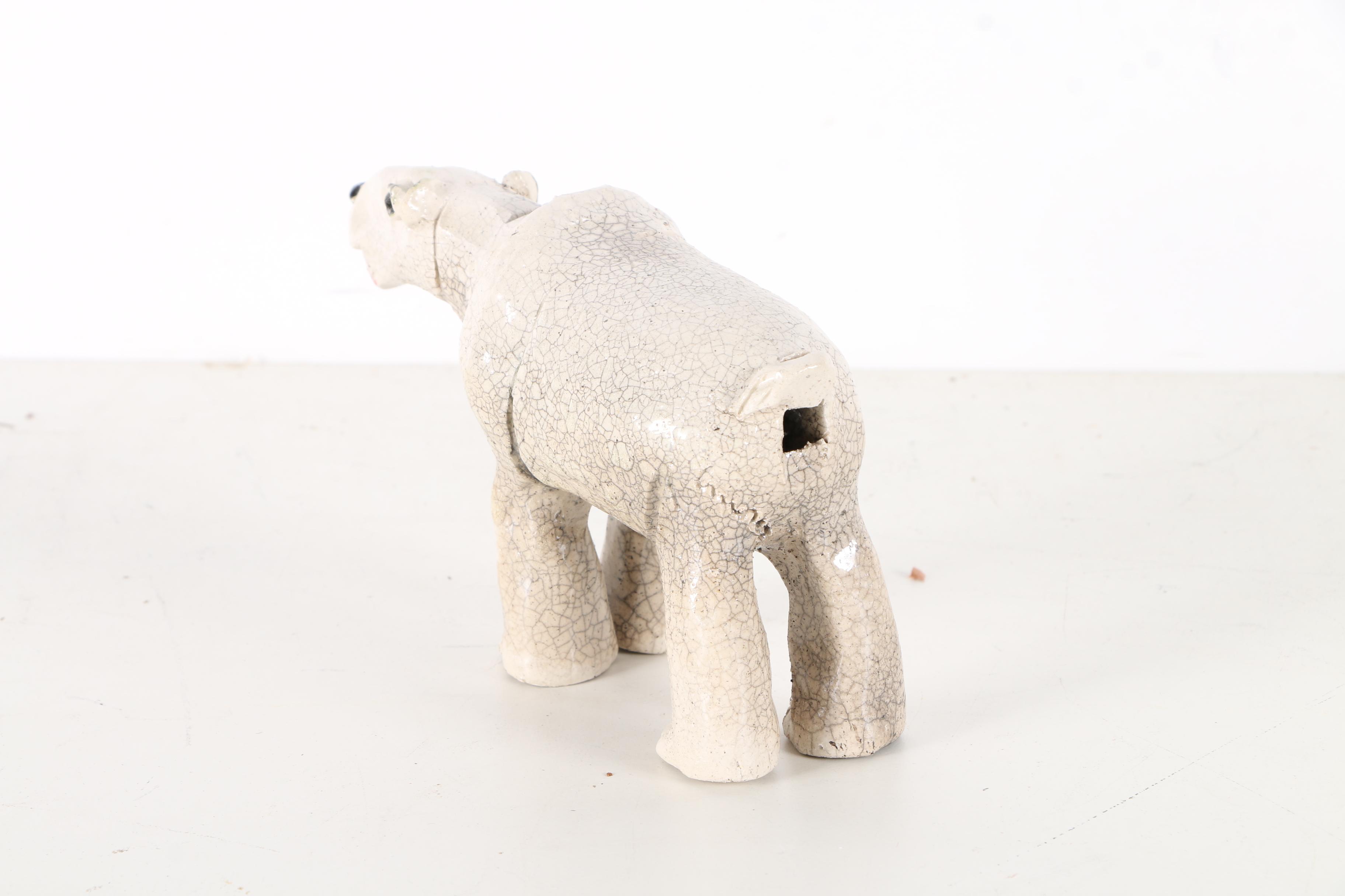 Chris Moses Ceramic Figurines of a Polar Bear and Sea Lion