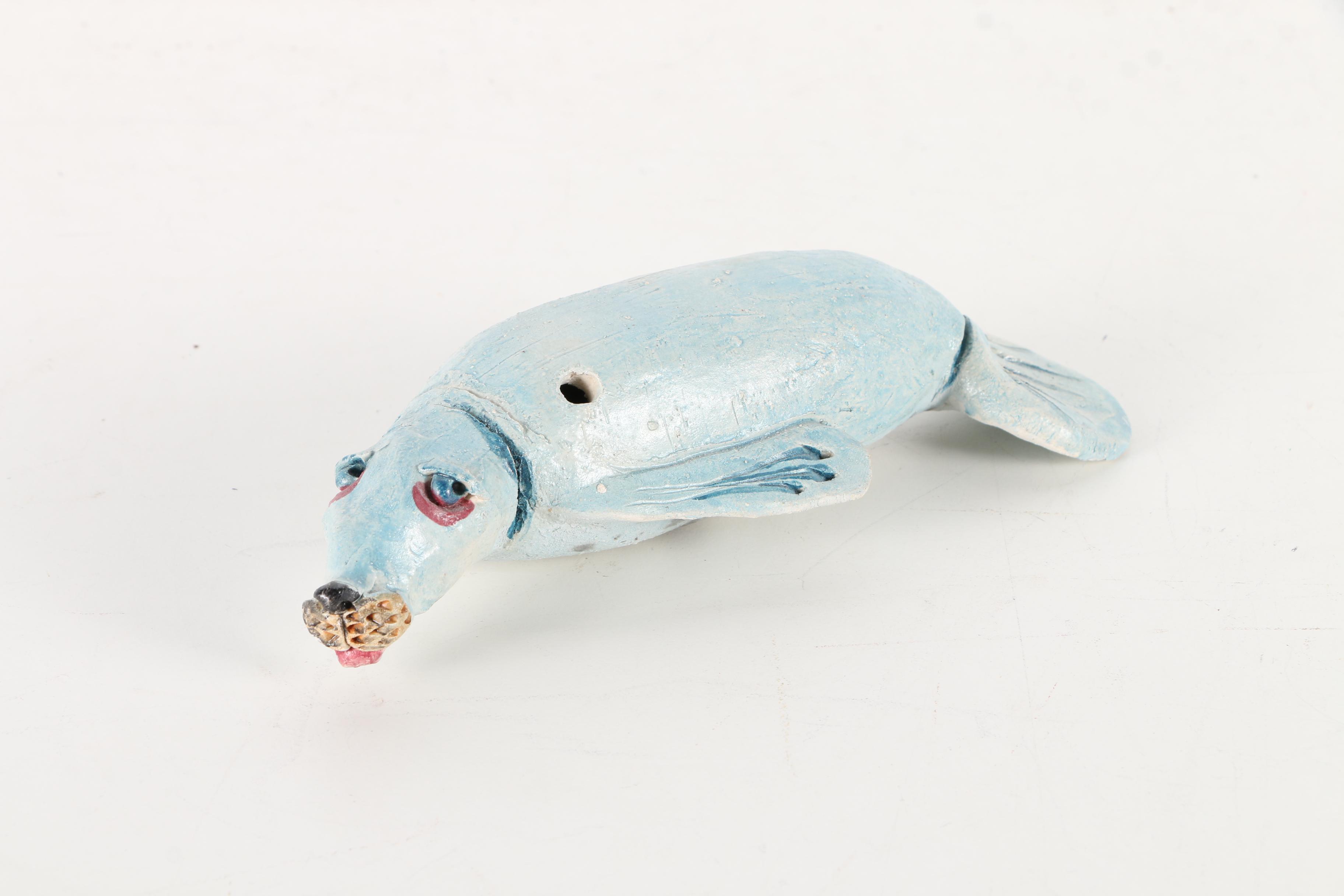 Chris Moses Ceramic Figurines of a Polar Bear and Sea Lion