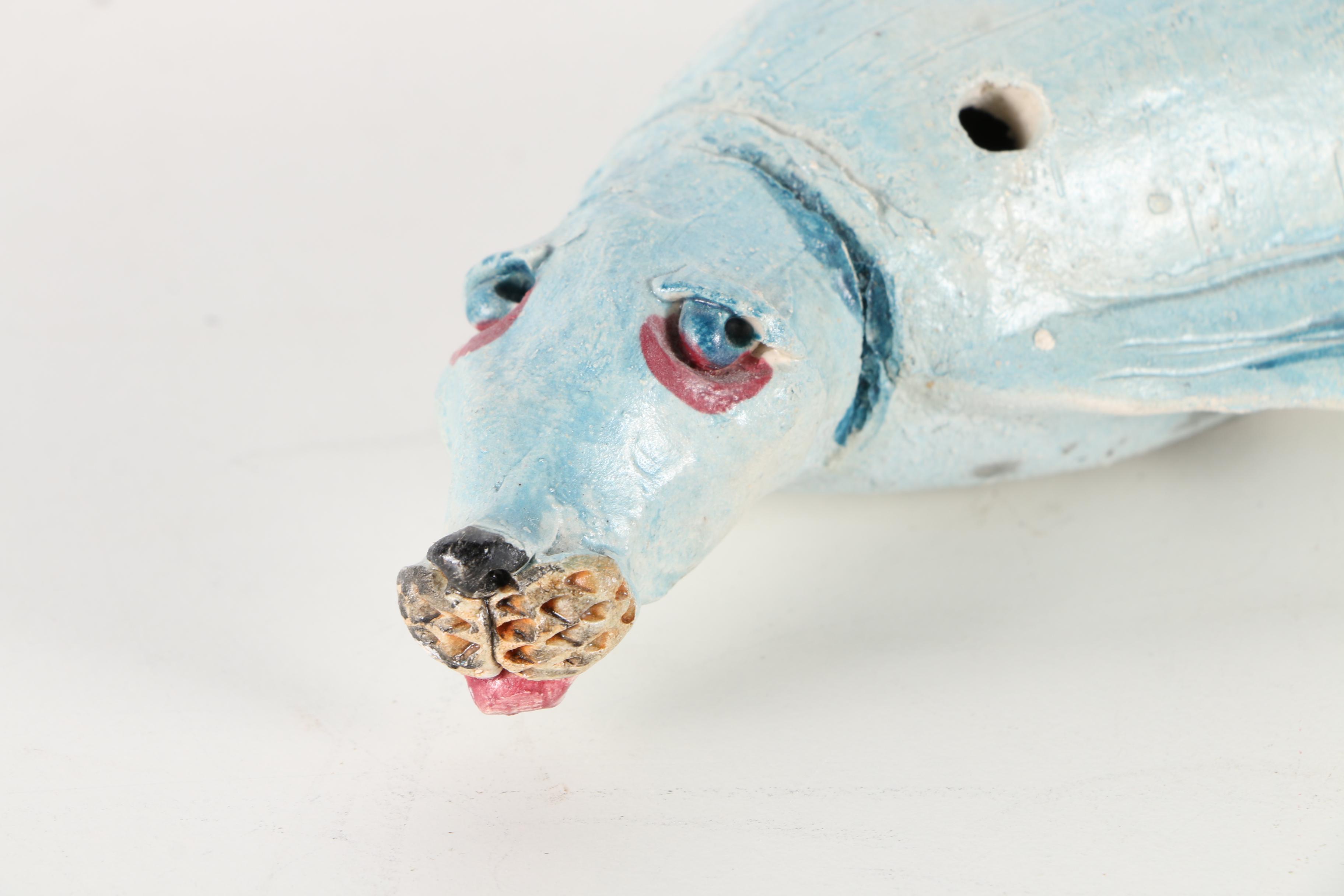 Chris Moses Ceramic Figurines of a Polar Bear and Sea Lion