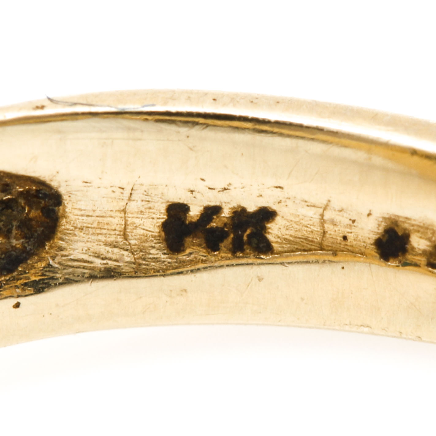 14K Yellow Gold Chrysocolla Chalcedony and Diamond Ring