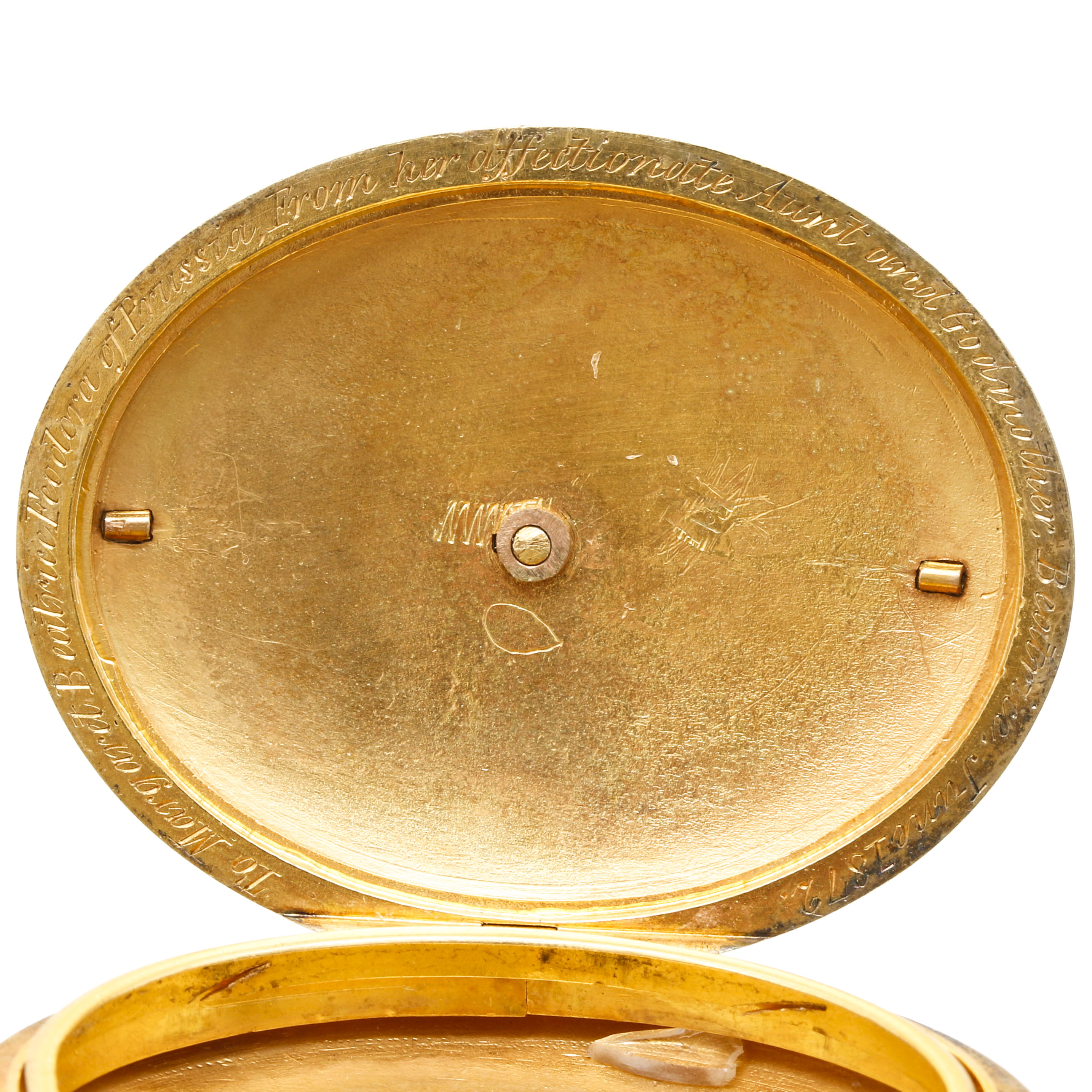 1872 Victorian 14K Yellow Gold Turquoise and Cultured Pearl Locket