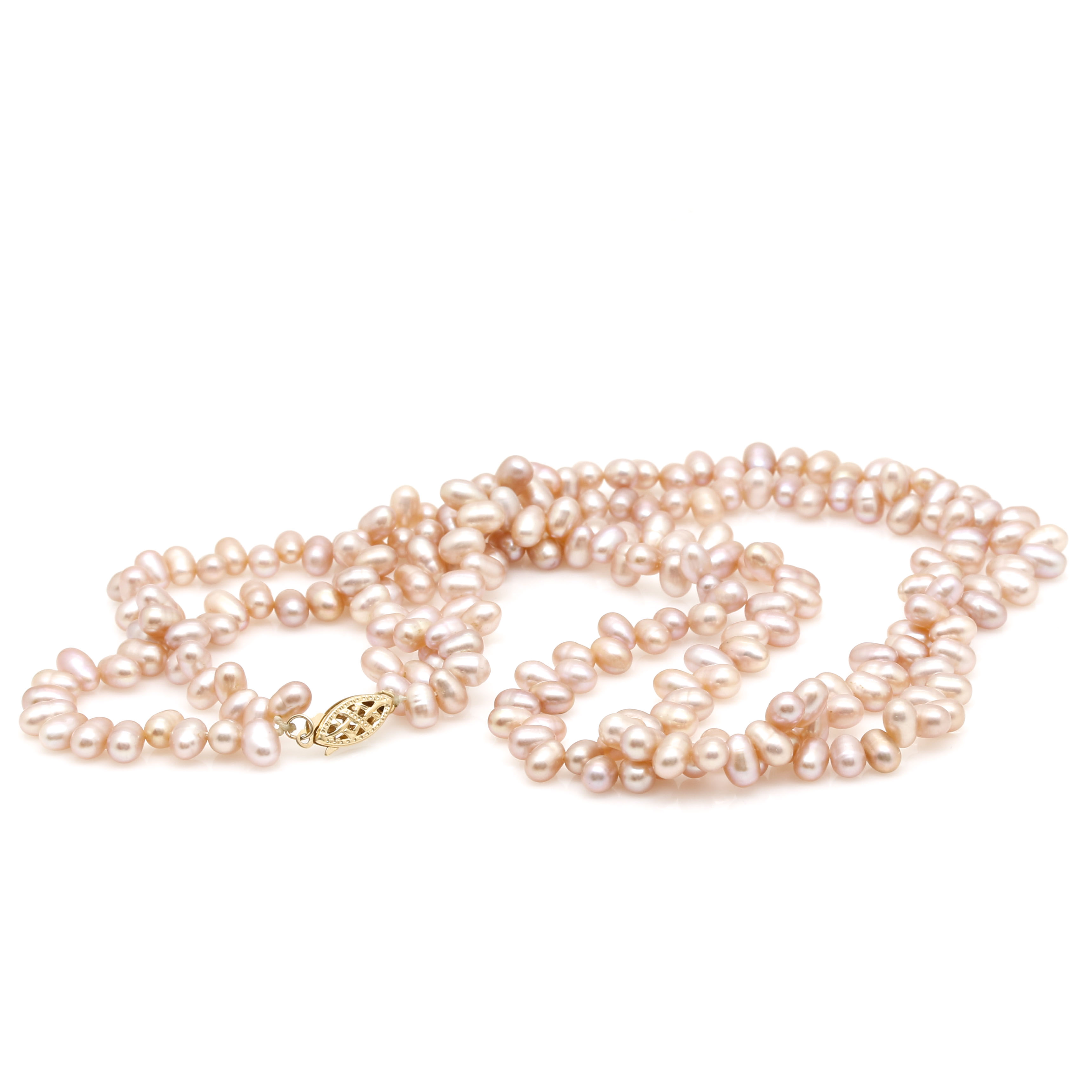 14K Yellow Gold Cultured Freshwater Pearl Necklace