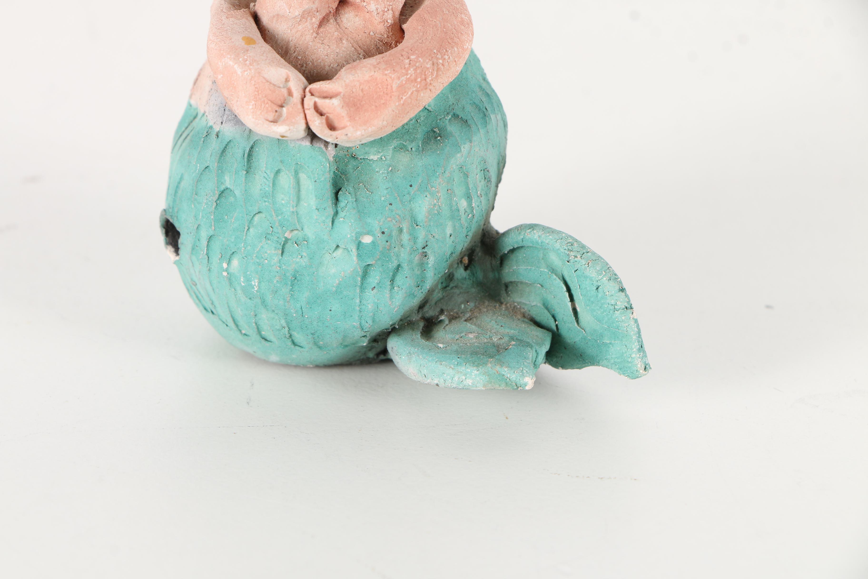 Chris Moses Pottery Figurines of a Mermaid and Walrus